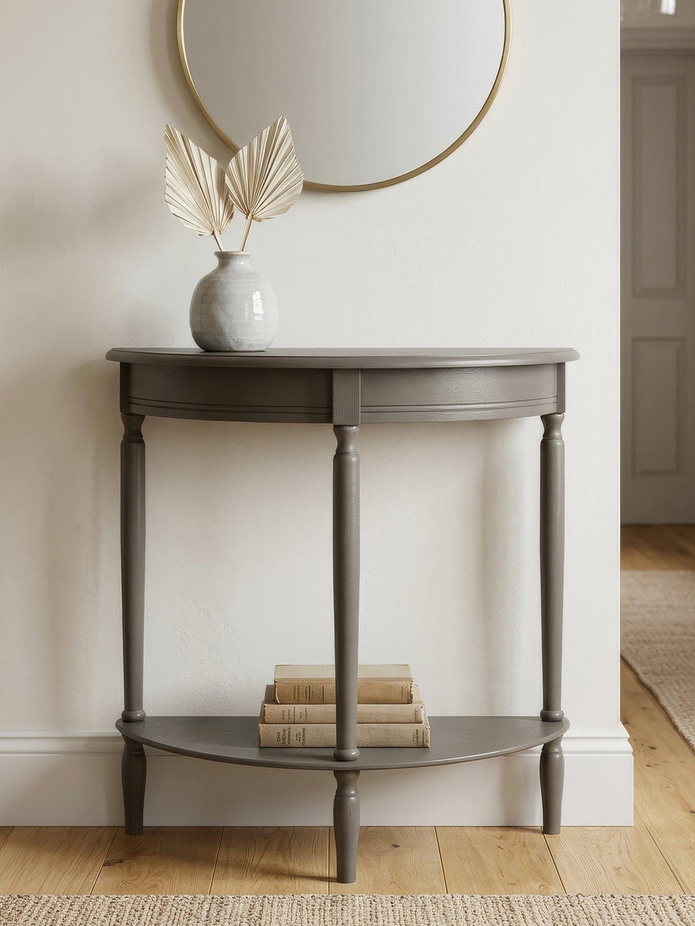 Image 1 of 3 of Scottish Everlastings Averie Half Moon Console Table - Olive Brown