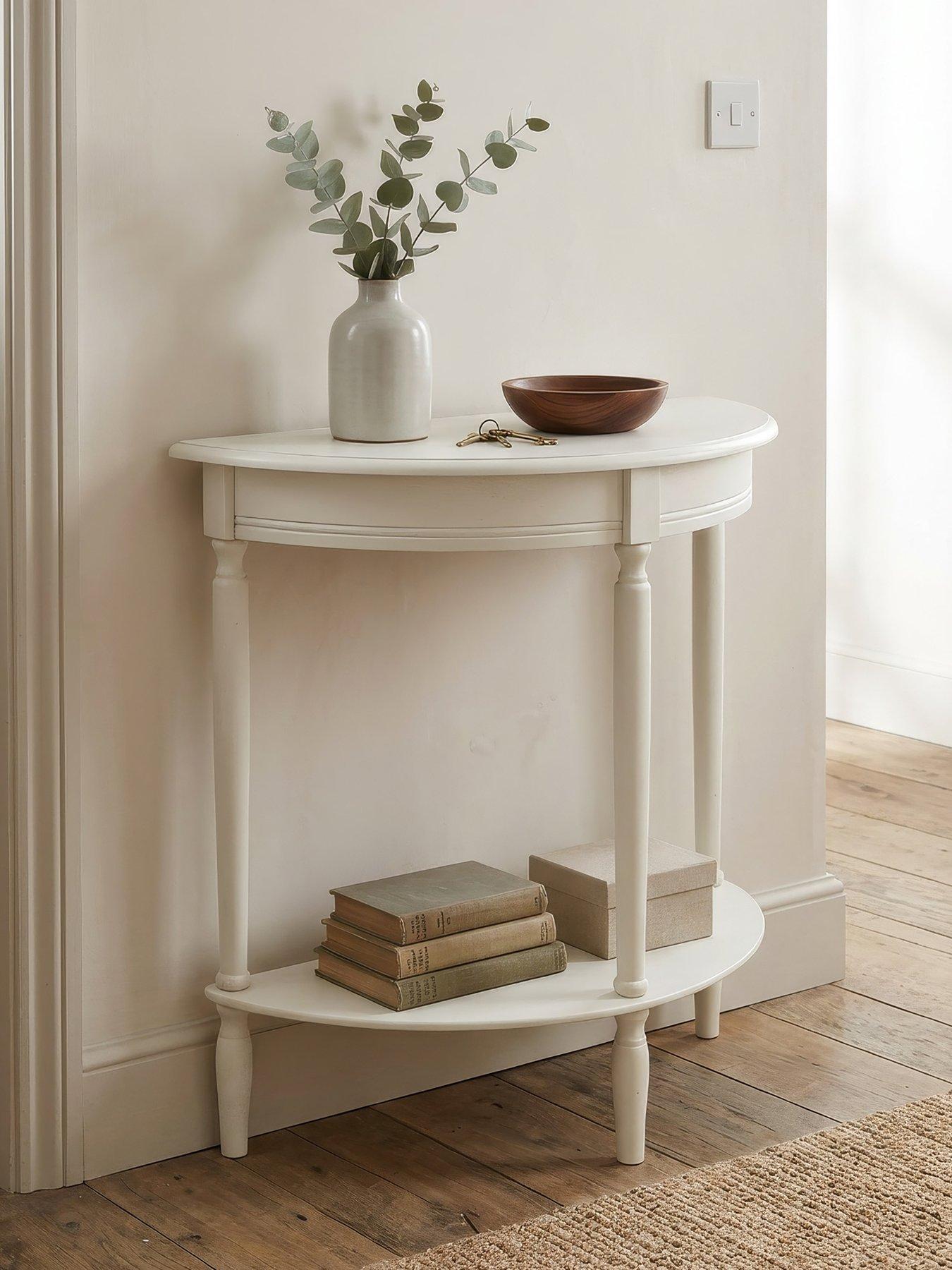 Scottish Everlastings Averie Half Moon Console Table - Ivory