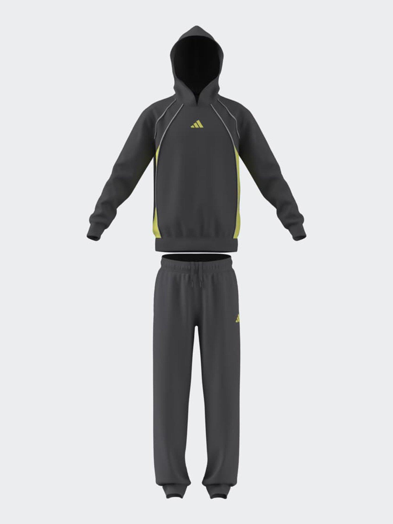 Adidas Sportswear Junior Boys Hooded Tracksuit - Dark Grey