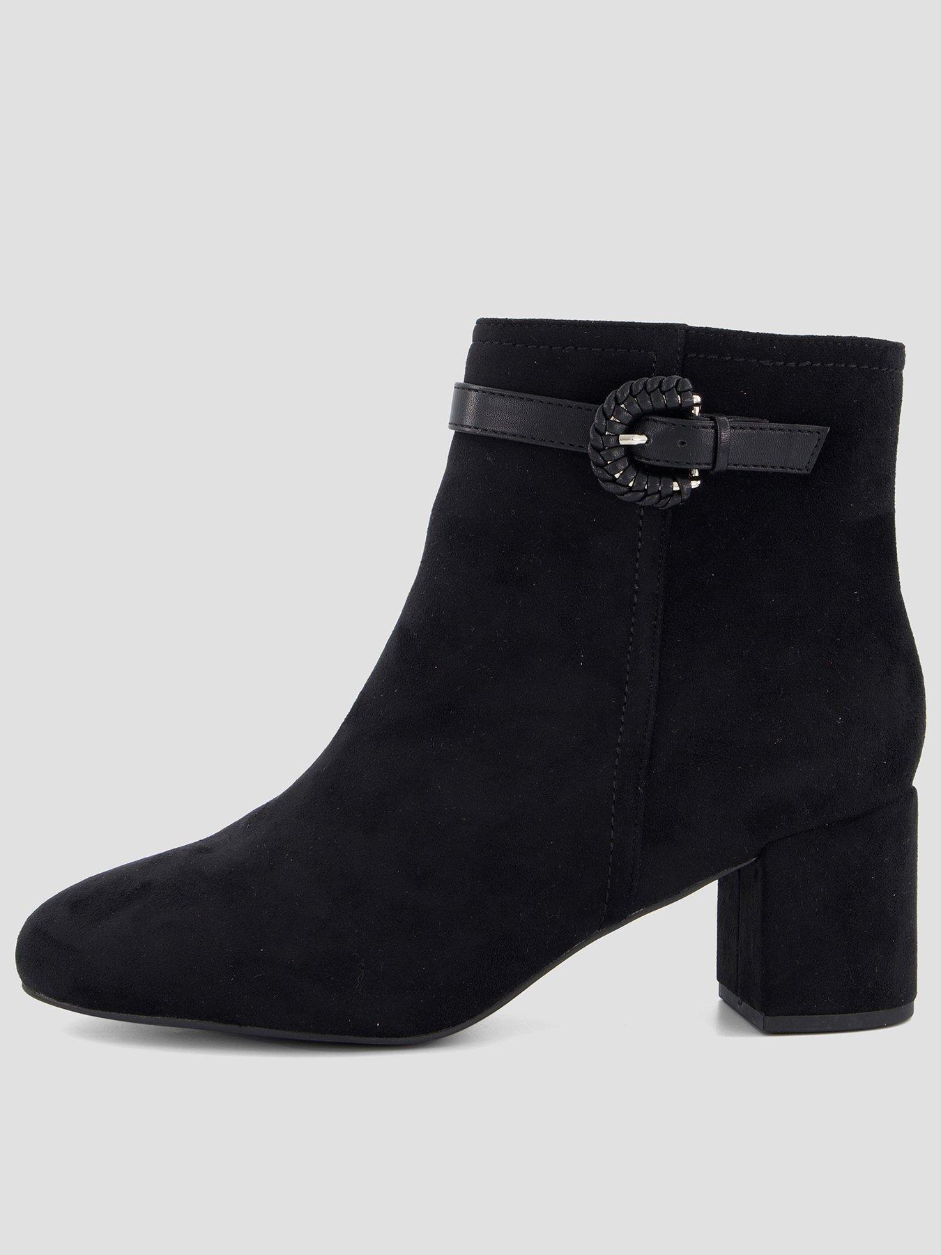 Image 1 of 7 of The Very Collection Extra Wide Ankle Boot With Buckle Trim - Black