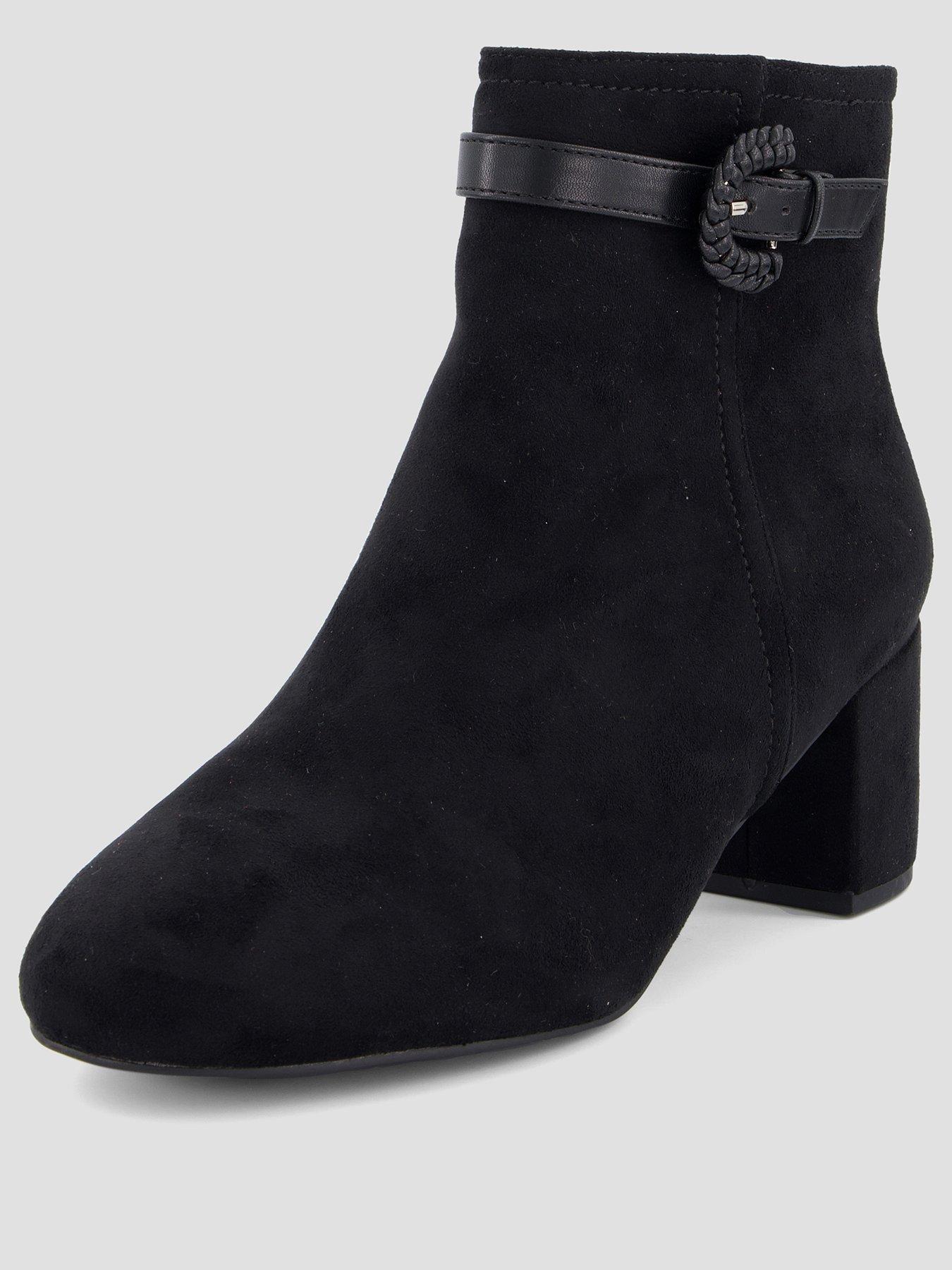 Image 2 of 7 of The Very Collection Extra Wide Ankle Boot With Buckle Trim - Black