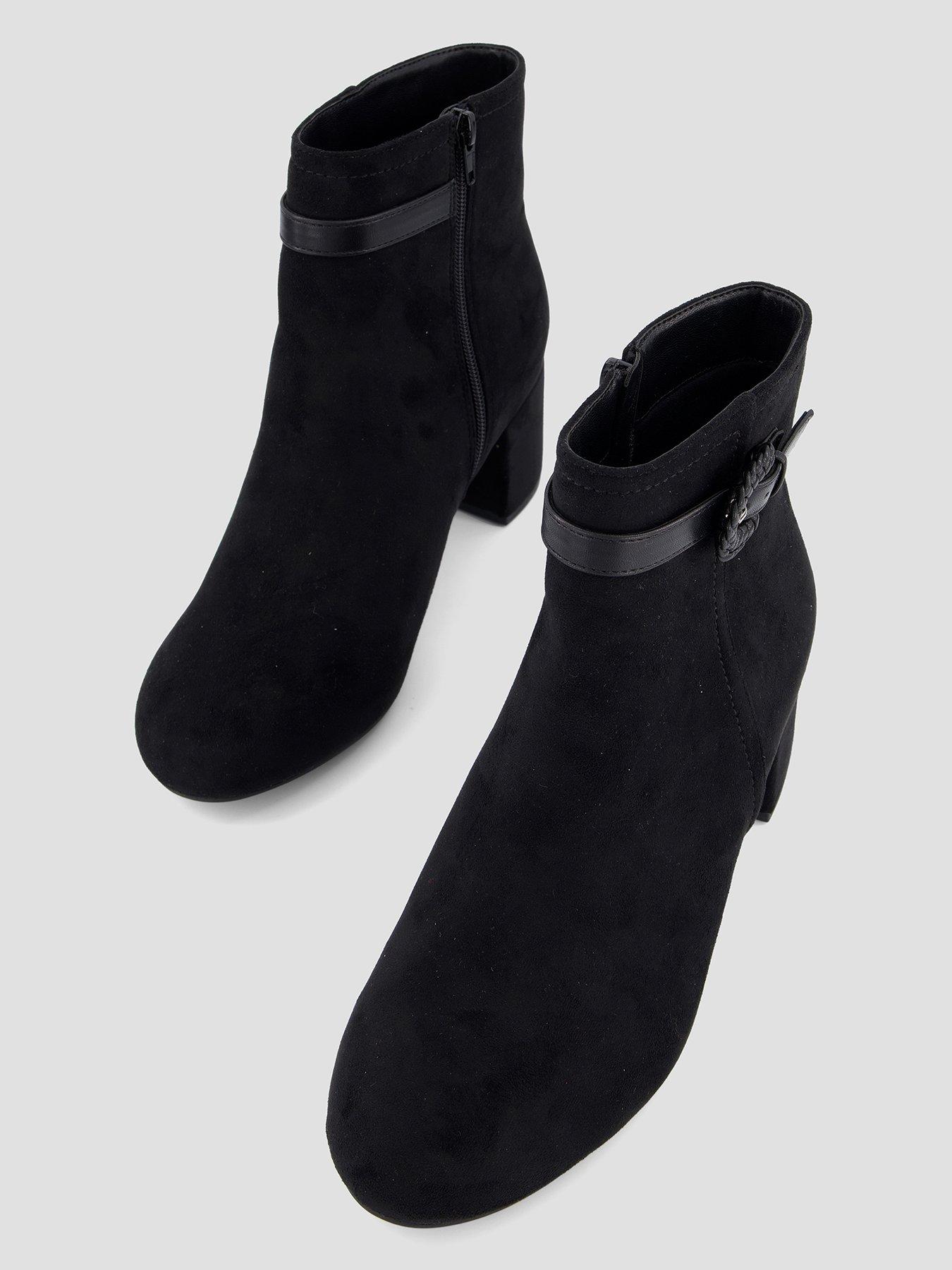 Image 3 of 7 of The Very Collection Extra Wide Ankle Boot With Buckle Trim - Black
