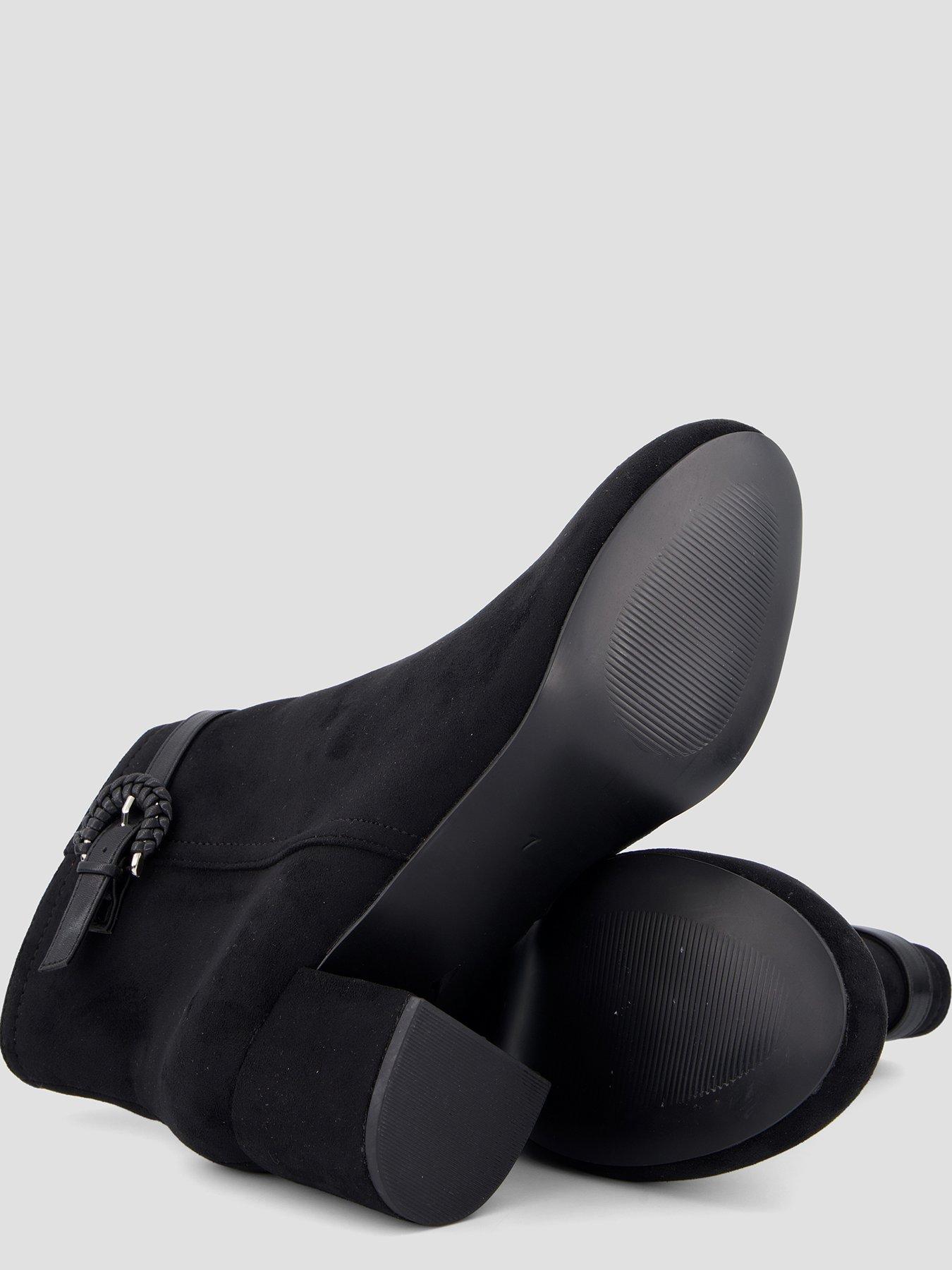 Image 4 of 7 of The Very Collection Extra Wide Ankle Boot With Buckle Trim - Black