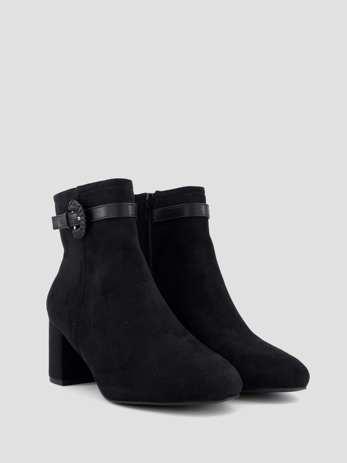 Image 6 of 7 of The Very Collection Extra Wide Ankle Boot With Buckle Trim - Black