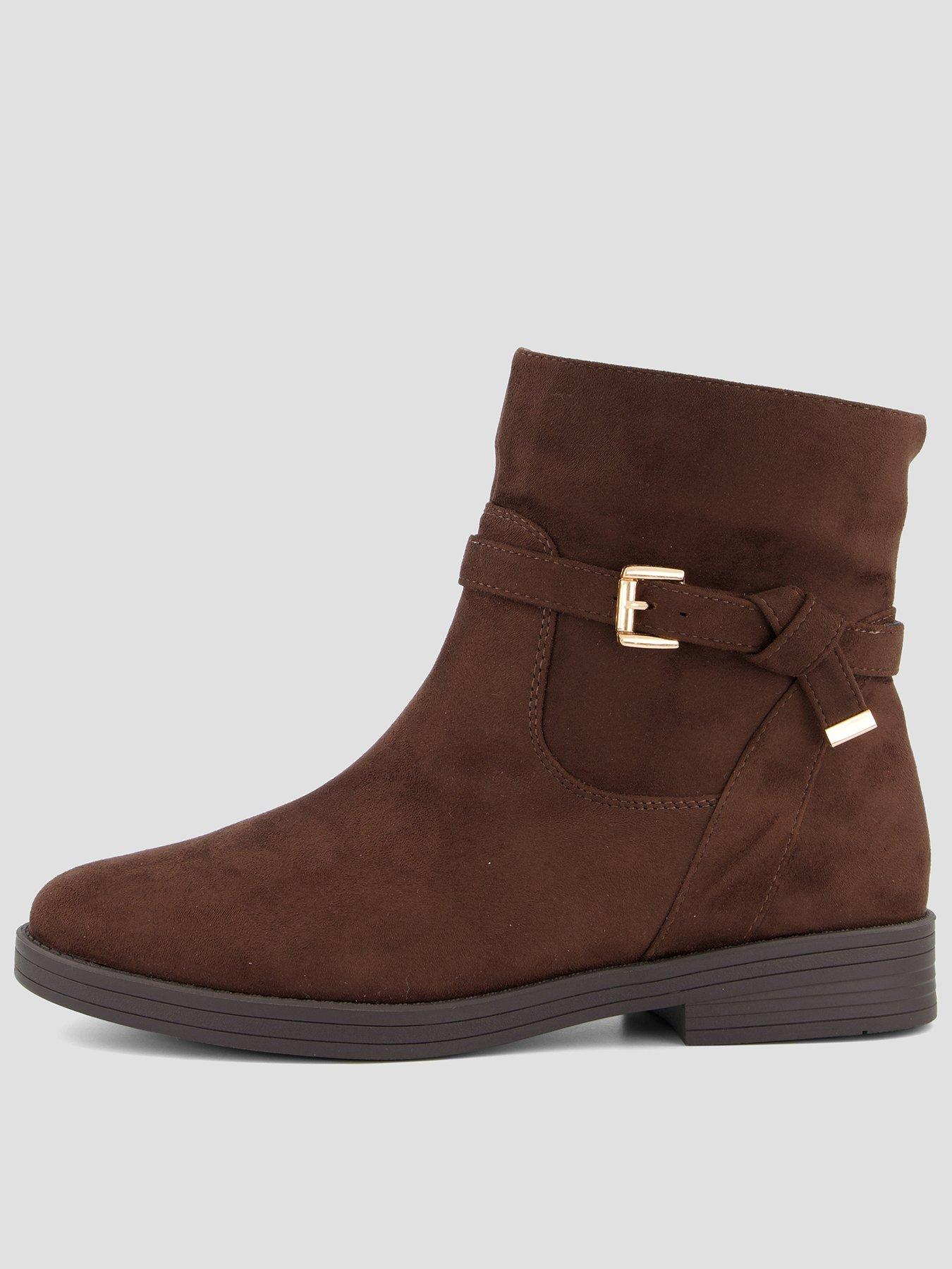 The Very Collection Extra Wide Fit Ankle Boot With Buckle Strap
