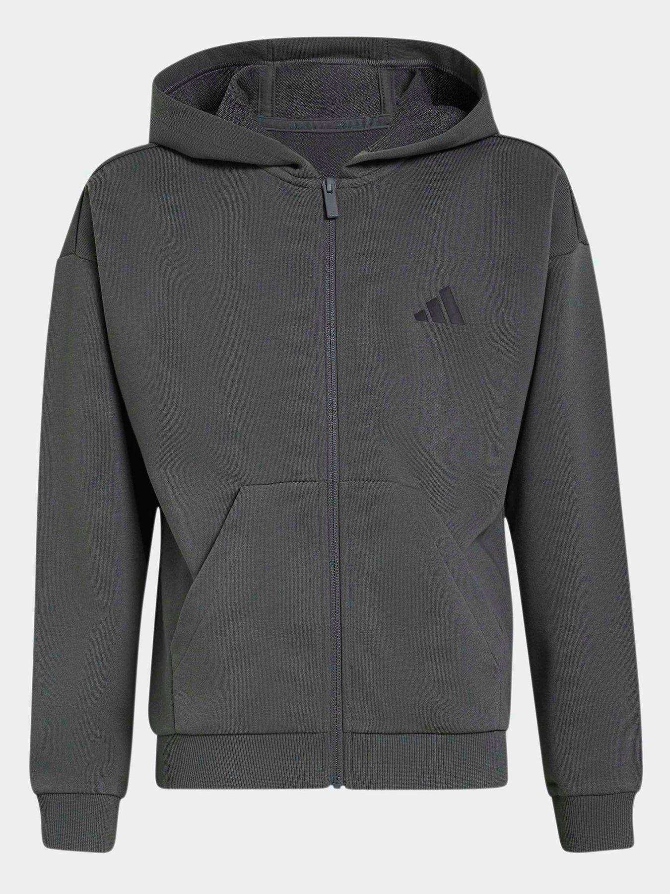 Adidas Sportswear Junior Full Zip Hoodie - Dark Grey