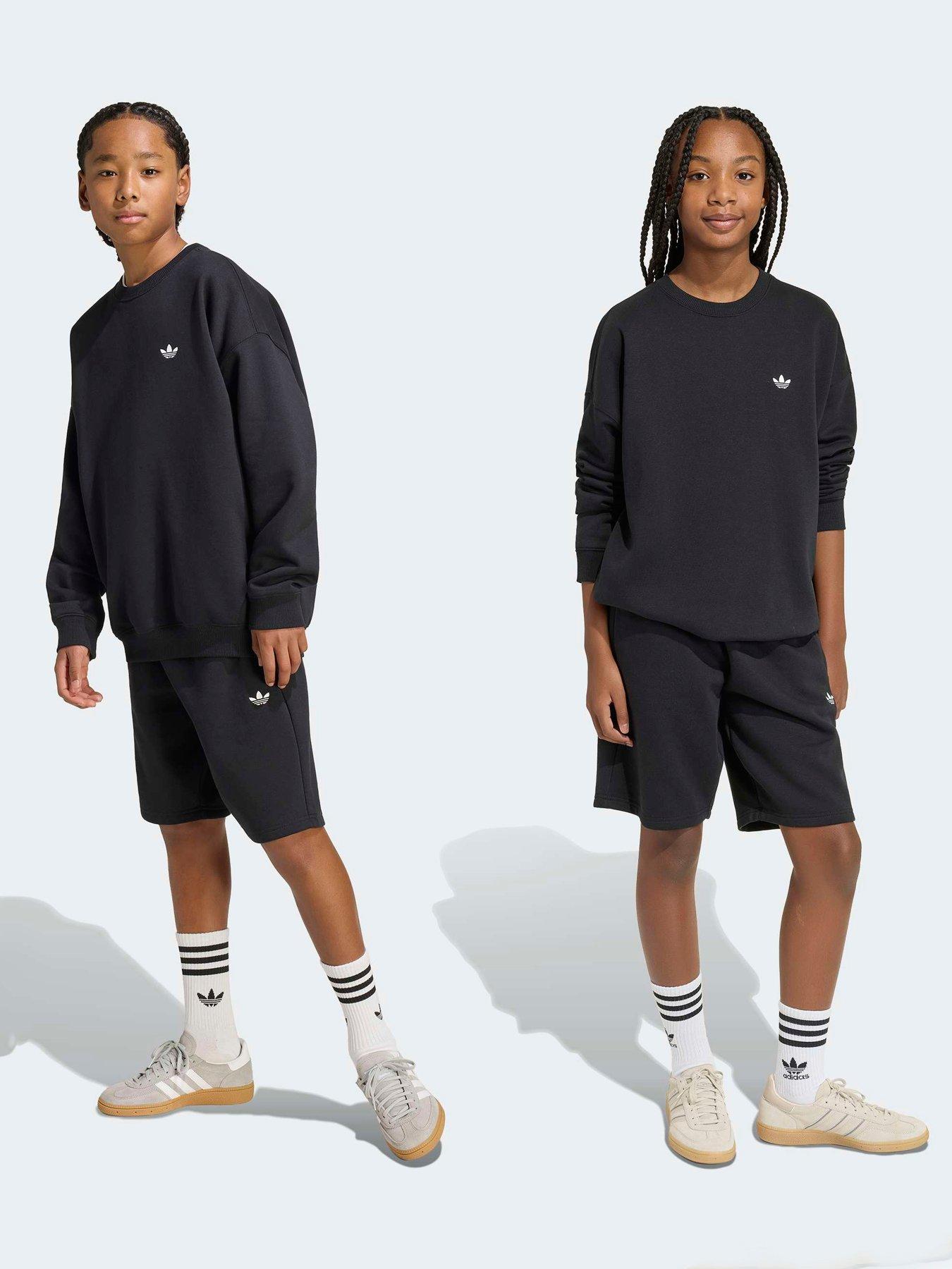 Image 1 of 7 of adidas Originals Junior Crew Short Set - Black
