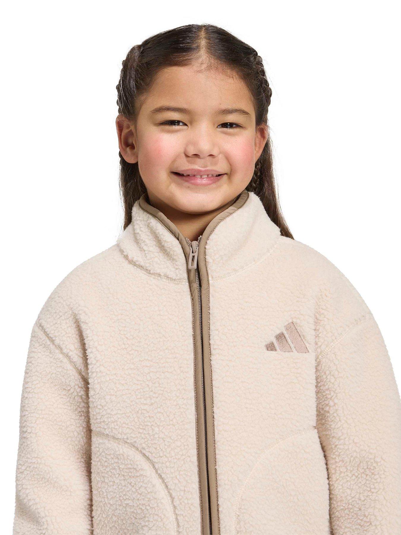 Image 4 of 5 of adidas Sportswear Kids Sherpa Jacket - Beige