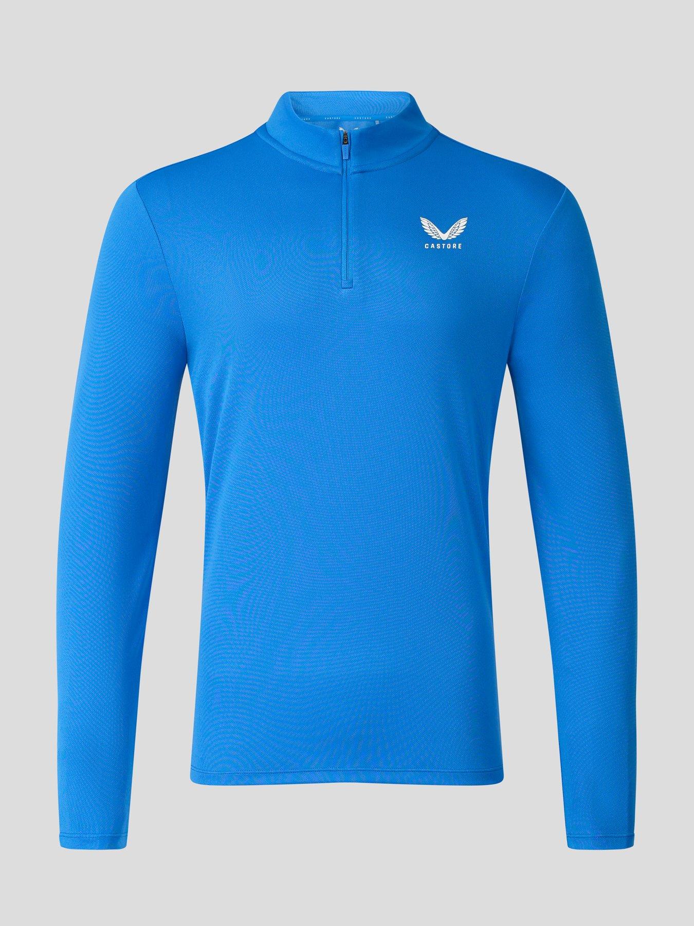 Image 1 of 4 of Castore Mens Training 1/4 Zip Long Sleeve Top - Blue