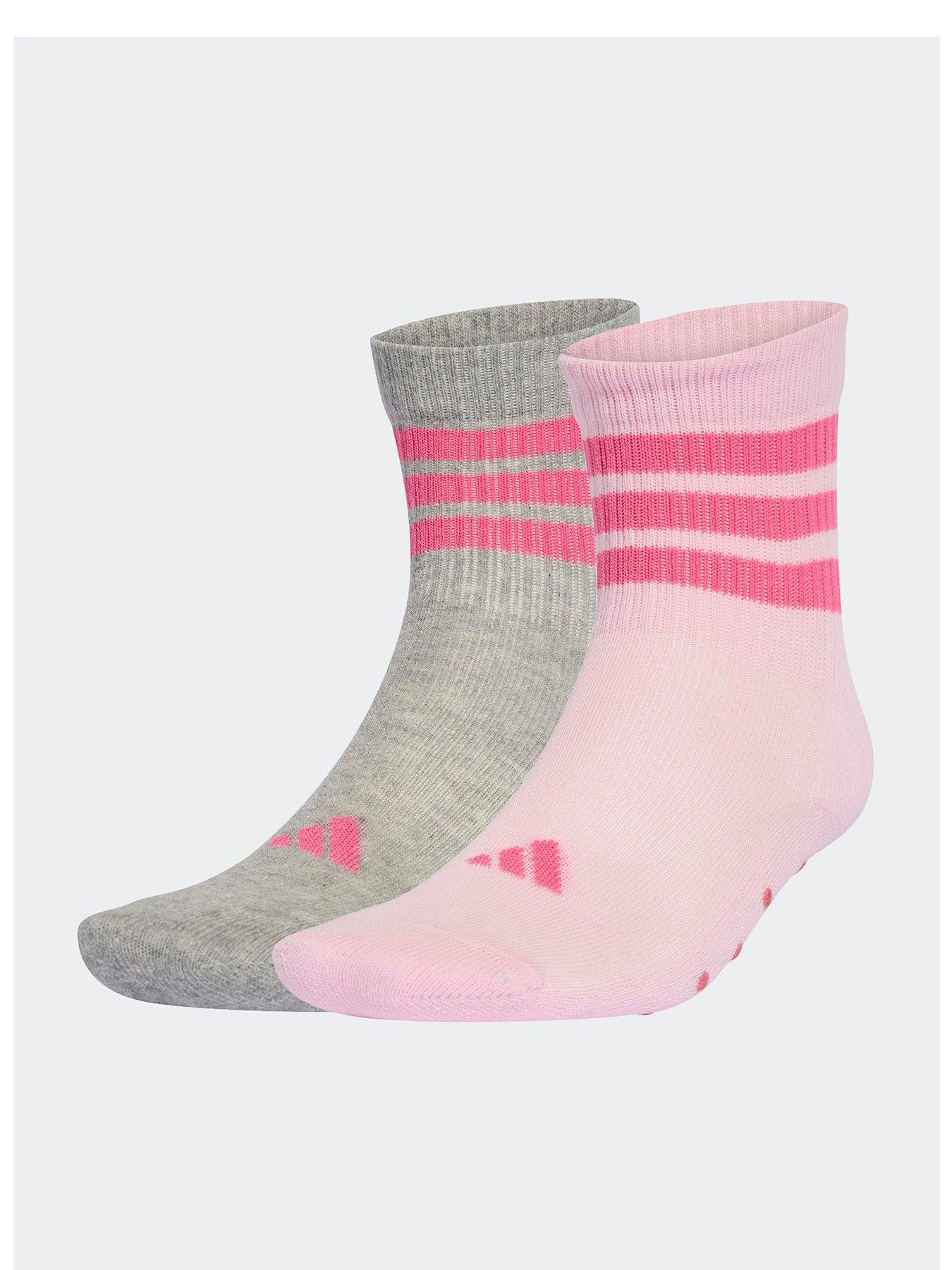 adidas Sportswear Kids No Slip Socks - Grey/Pink