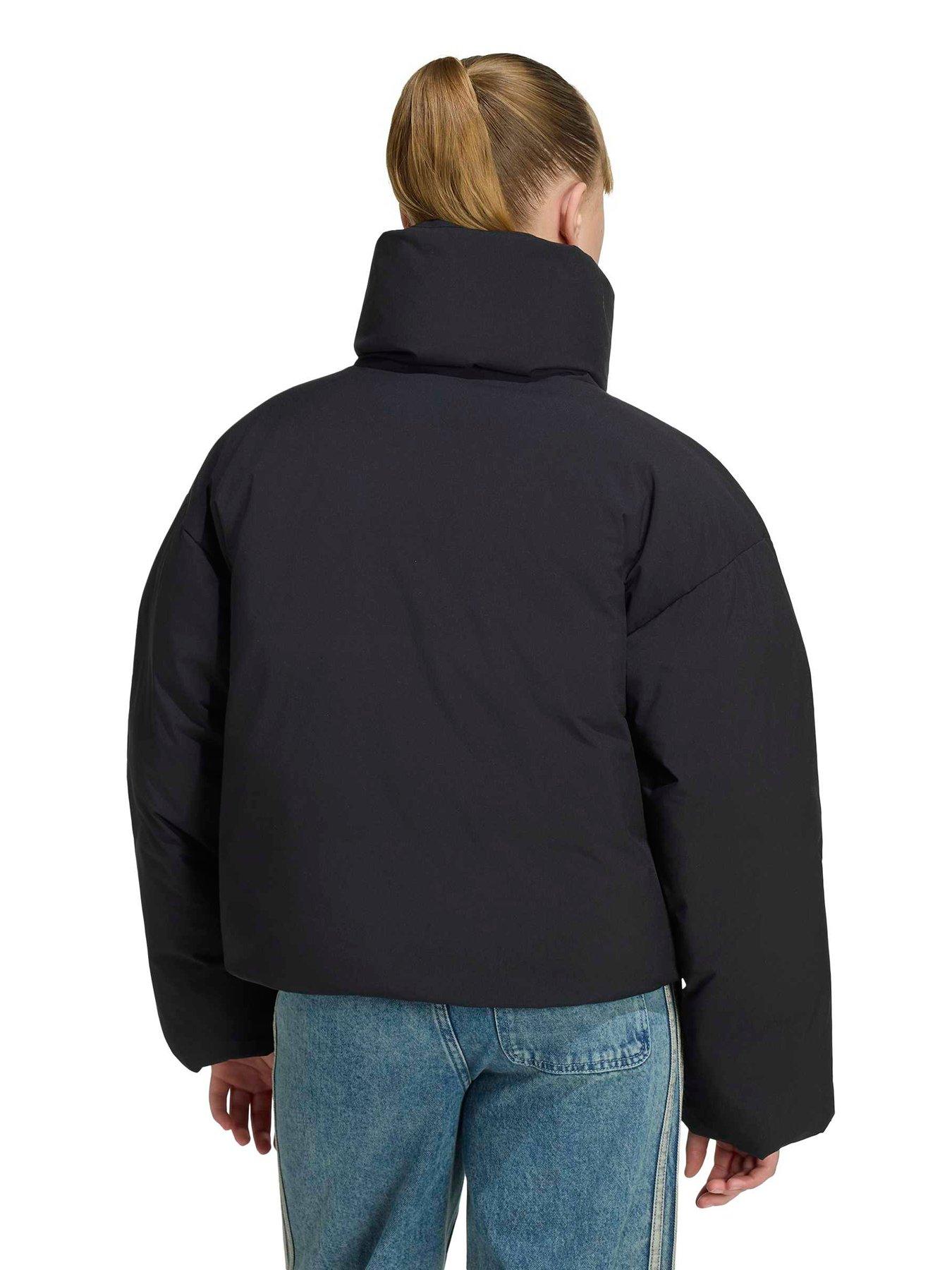 Image 2 of 5 of adidas Originals Girls Oversized Puffer Coat - Black