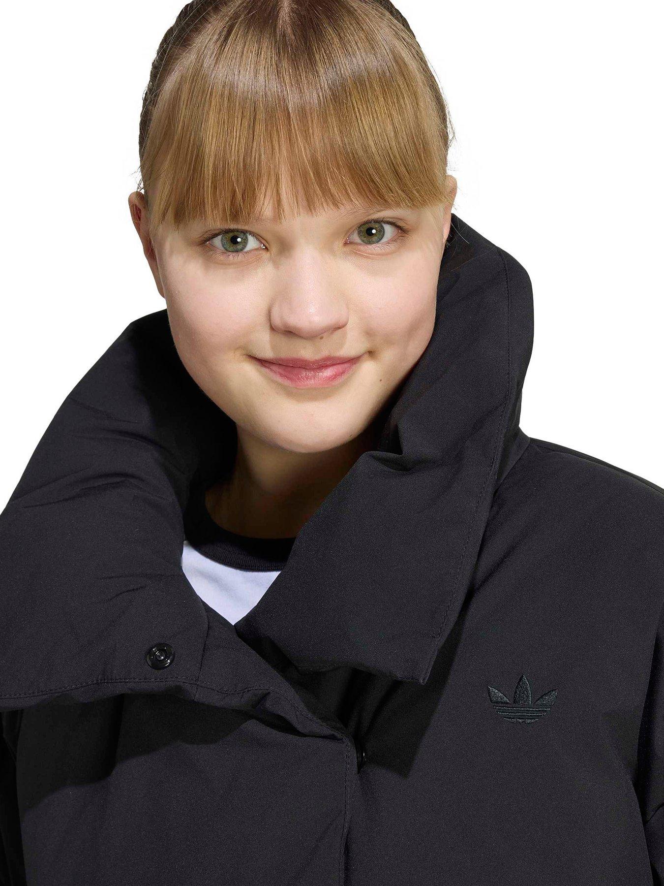 Image 5 of 5 of adidas Originals Girls Oversized Puffer Coat - Black
