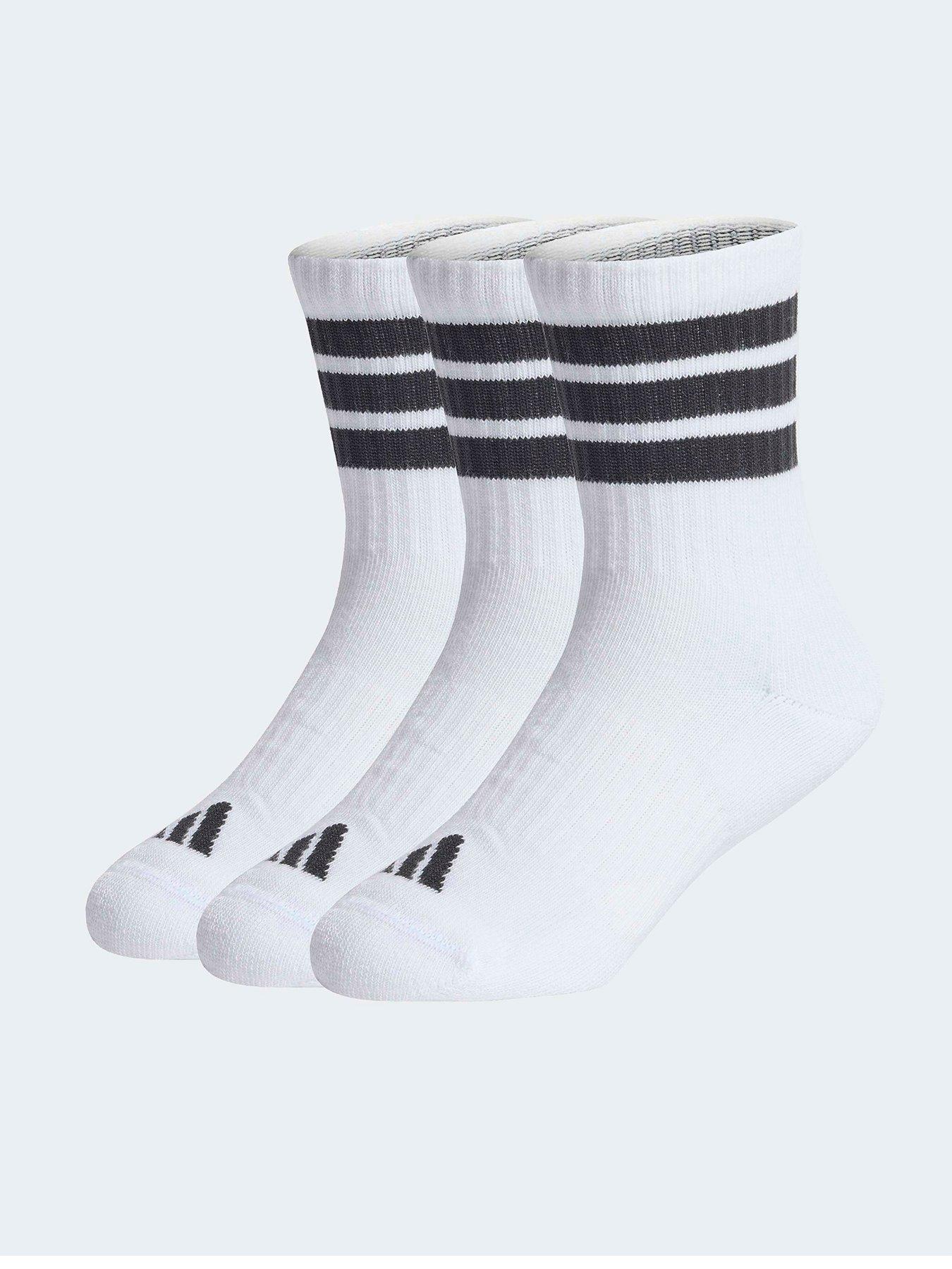 Image 1 of 4 of adidas Sportswear Kids 3 Stripe Crew Socks 3 Pack - White