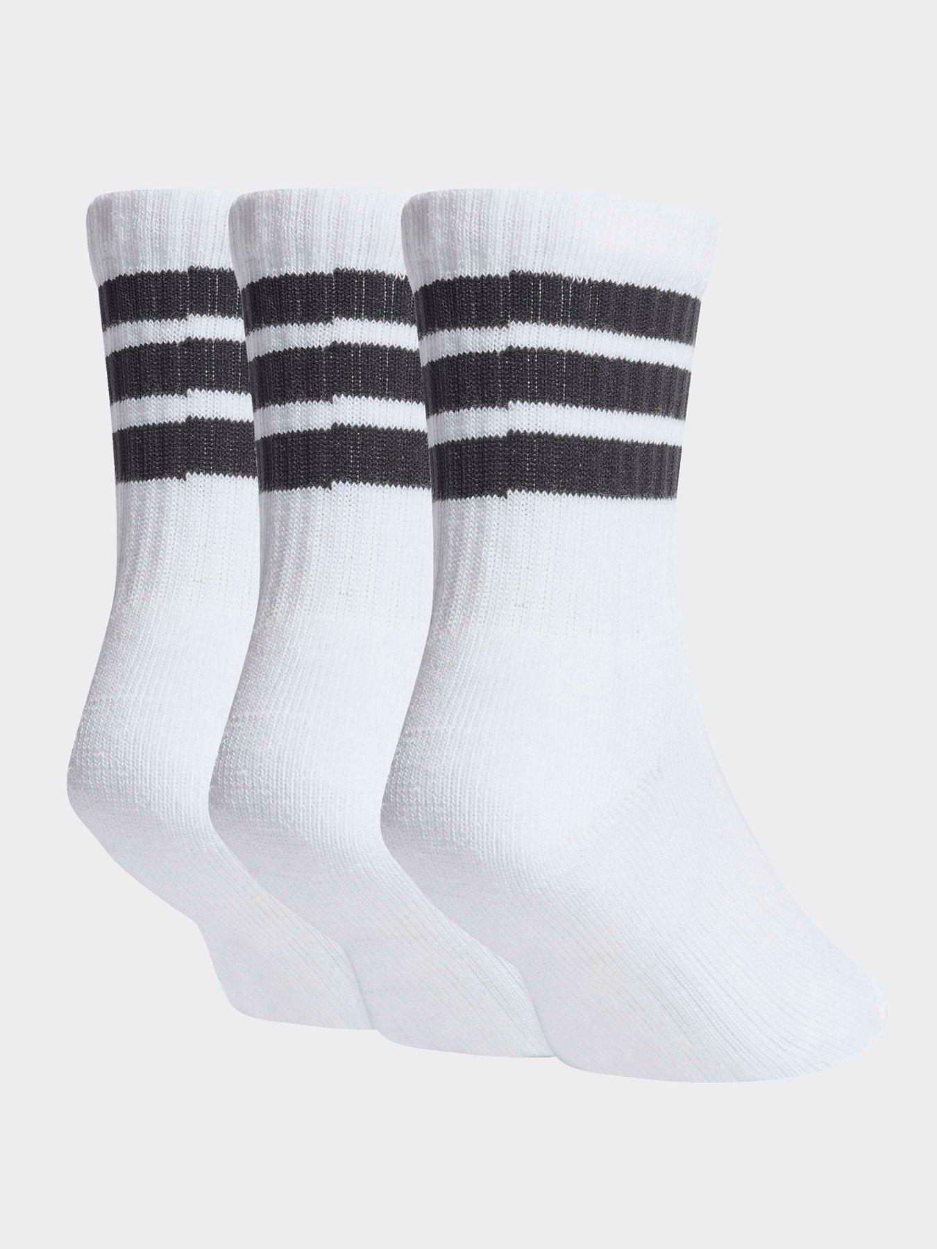 Image 2 of 4 of adidas Sportswear Kids 3 Stripe Crew Socks 3 Pack - White