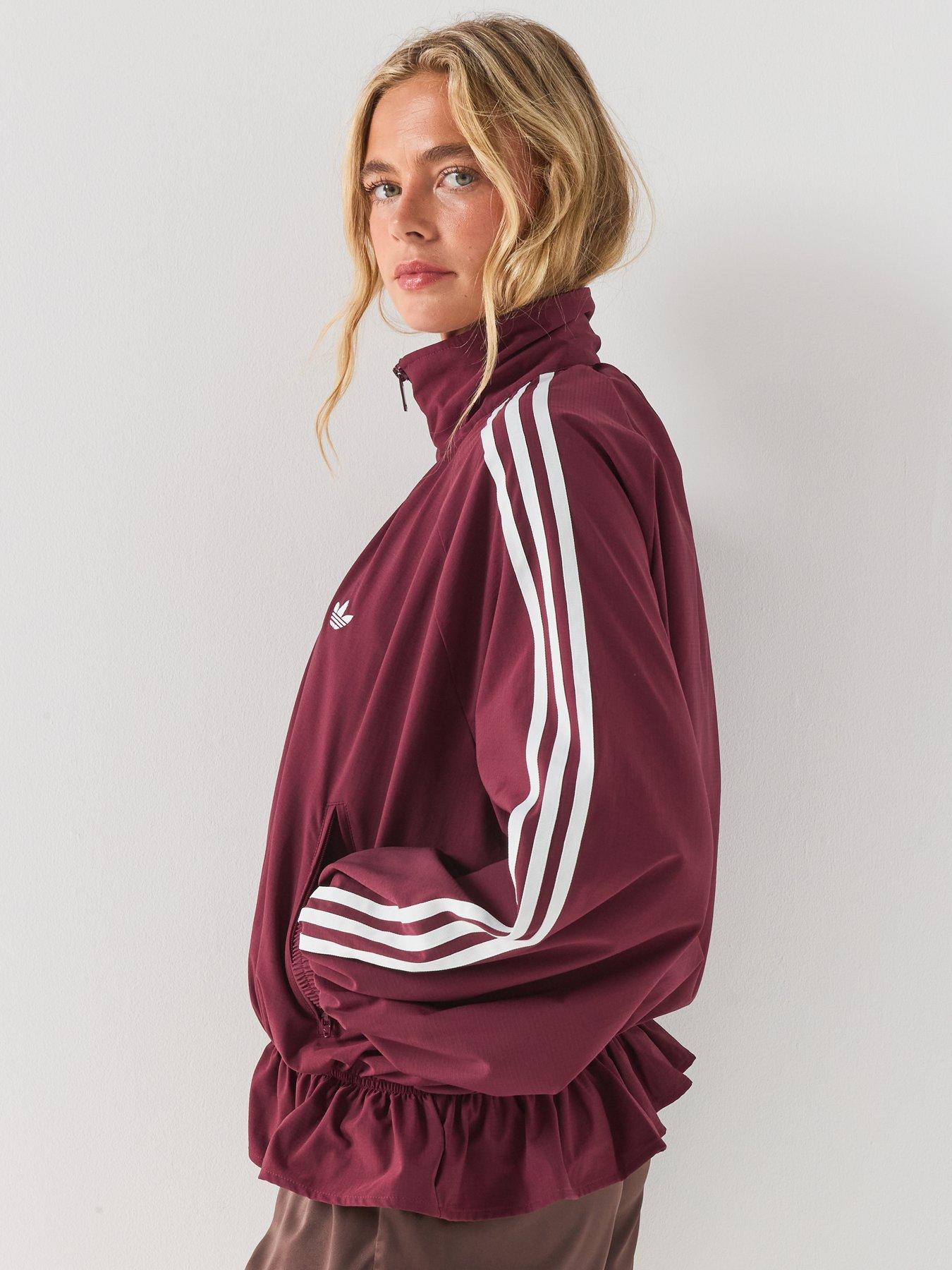 Image 5 of 6 of adidas Originals Womens Blousy Oversized Track Top - Burgundy