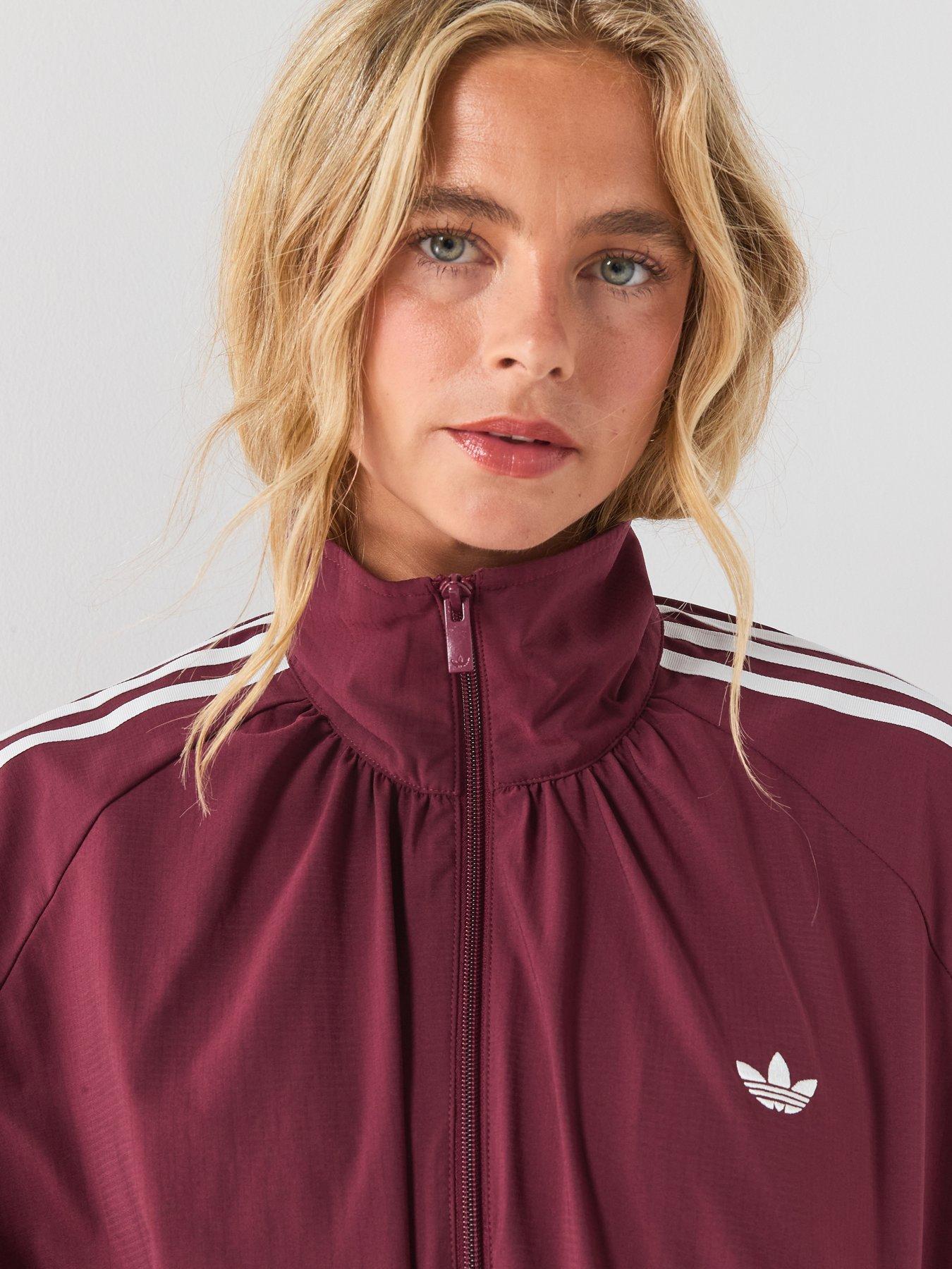 Image 6 of 6 of adidas Originals Womens Blousy Oversized Track Top - Burgundy