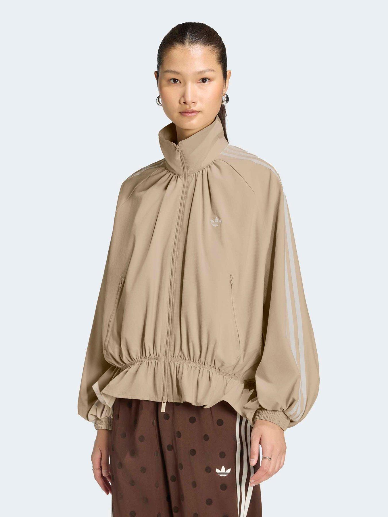 Image 1 of 6 of adidas Originals Womens Blousy Oversized Track Top - Beige