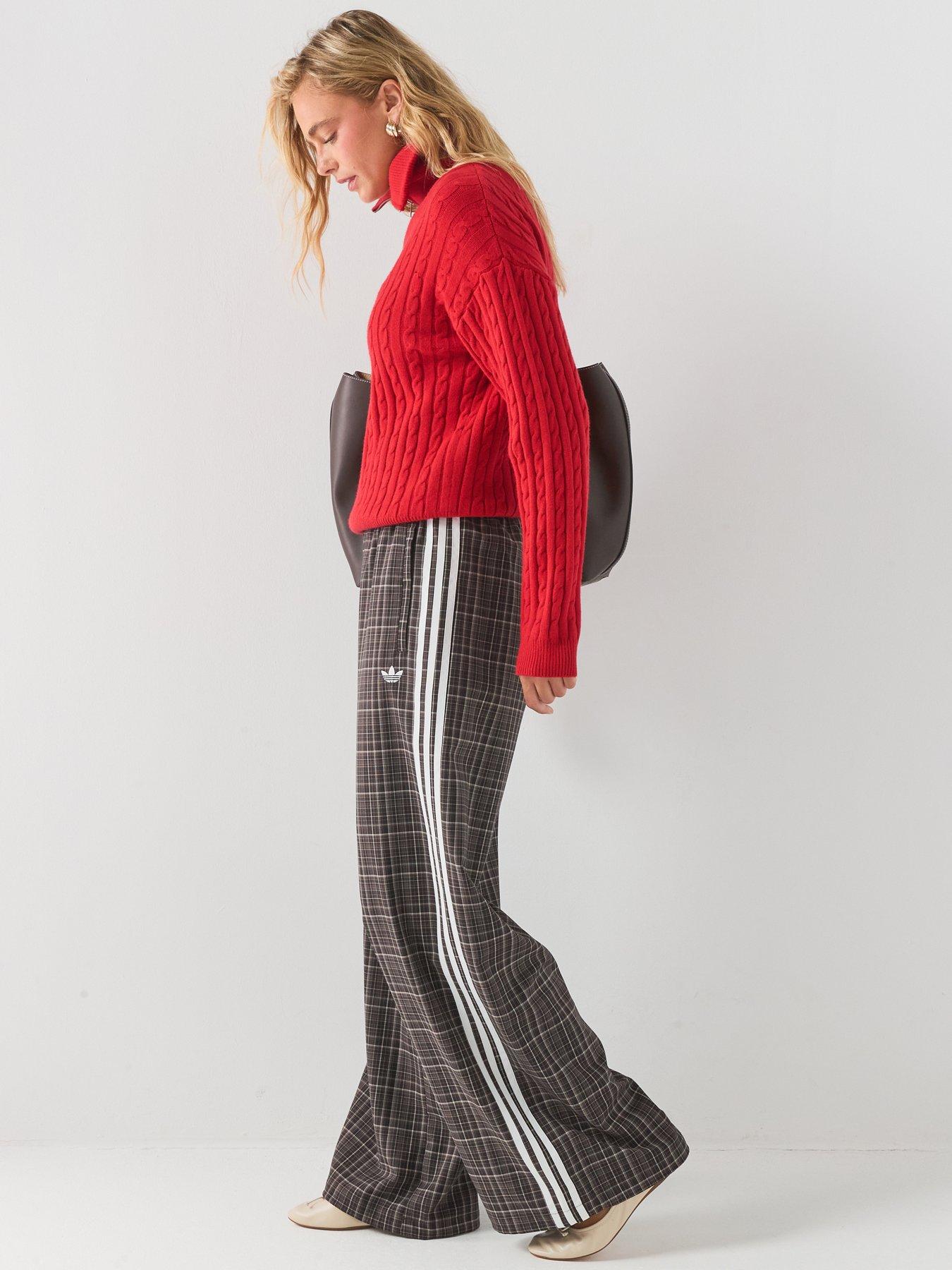 adidas Originals Womens Check Track Top - Brown