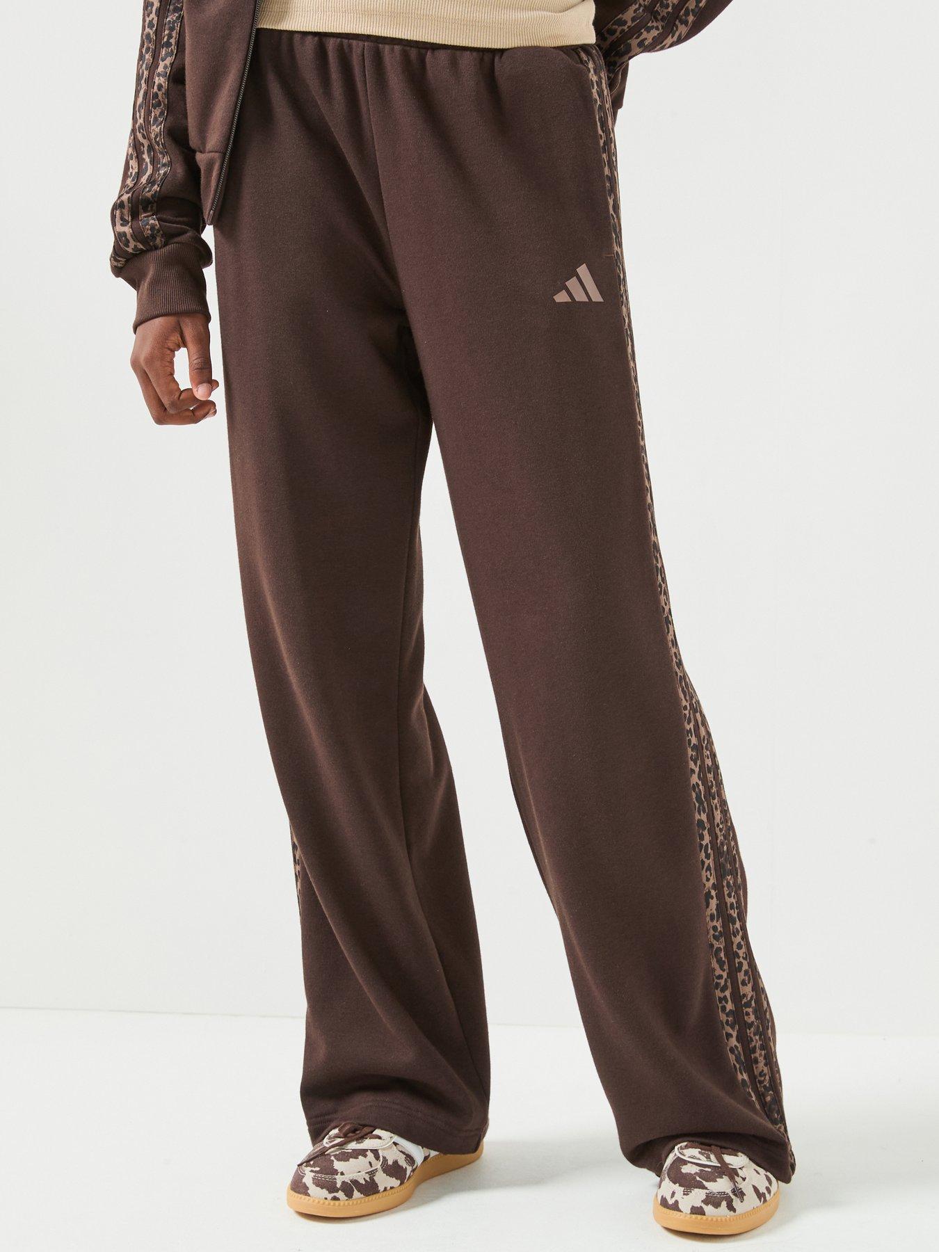 Adidas Sportswear Junior Girls 3 Stripe Wide Leg Pant - Brown