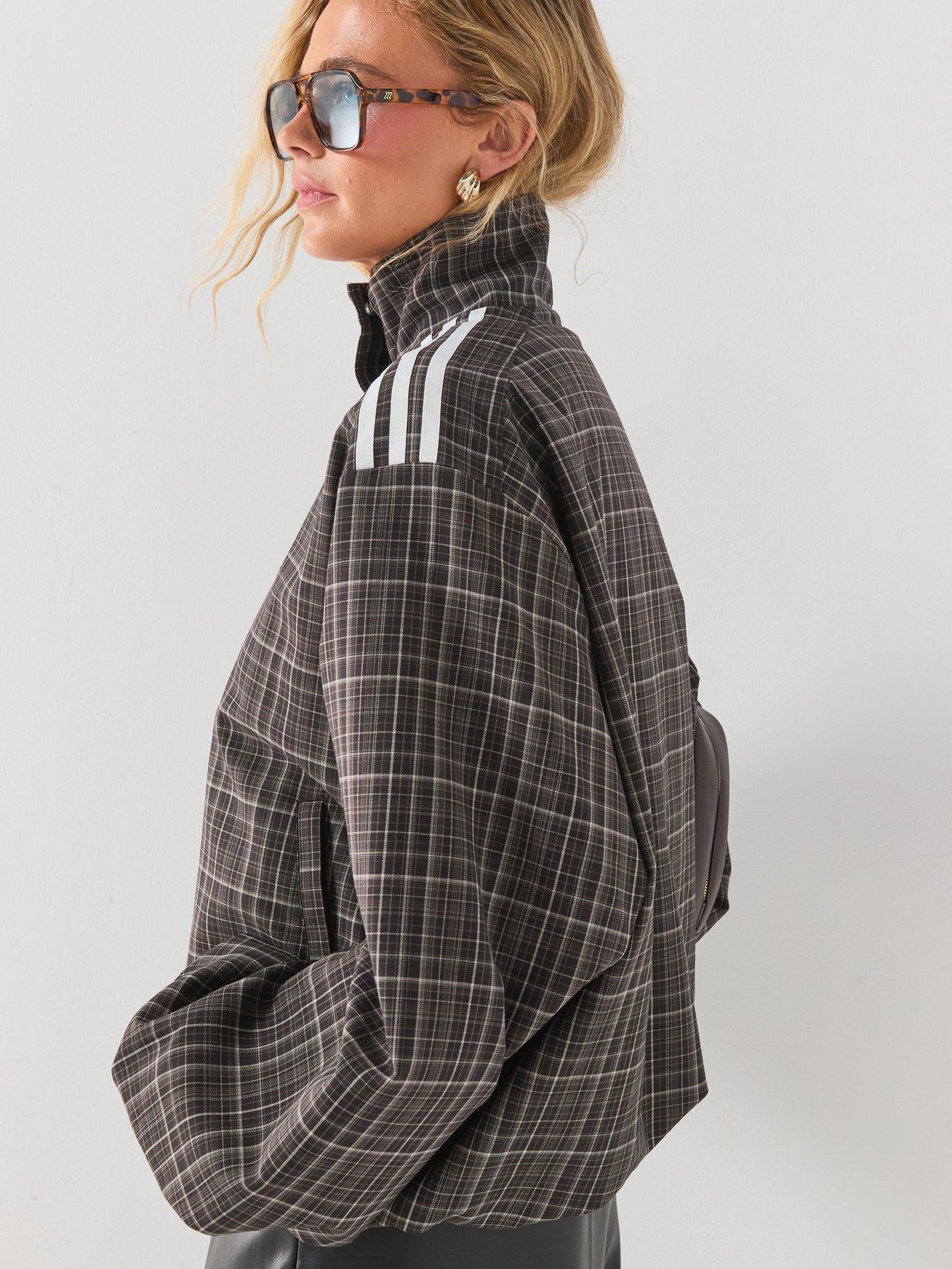 Image 6 of 6 of adidas Originals Womens Check Track Top - Brown