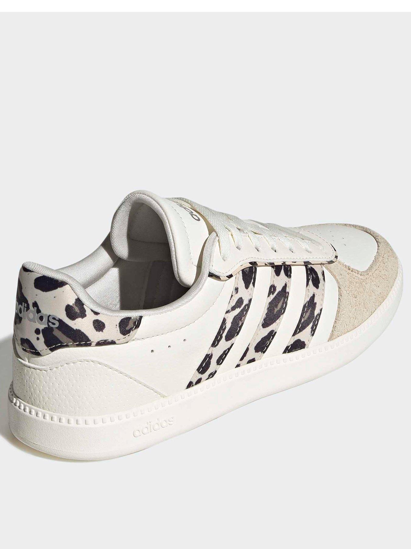 Image 3 of 7 of adidas Sportswear Womens Breaknet Sleek Animal Print Trainers - White