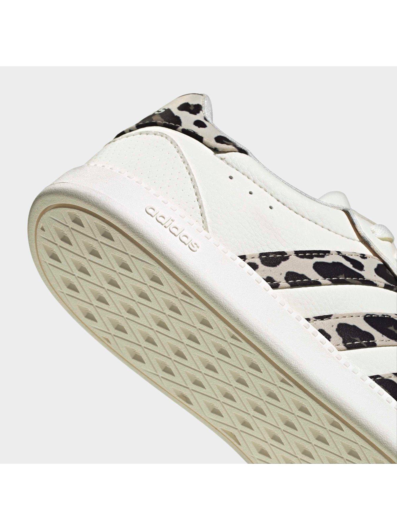 Image 6 of 7 of adidas Sportswear Womens Breaknet Sleek Animal Print Trainers - White