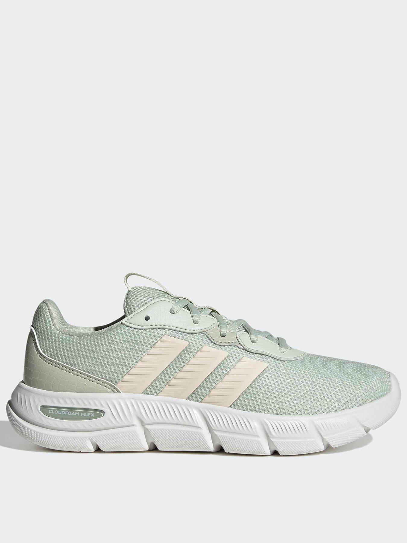 adidas Sportswear Women's Tenis Cloudfoam Flex Con Cordones - Linen Green / Wonder White / Halo Green