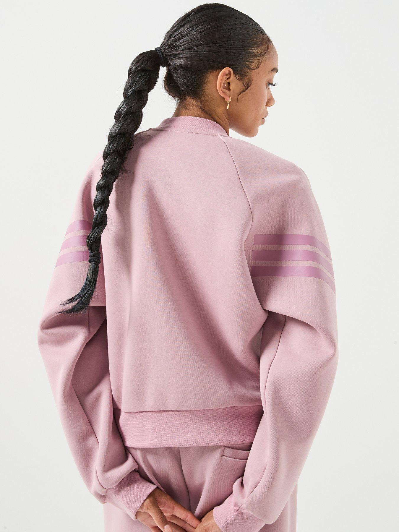 Image 2 of 6 of adidas Sportswear Junior 3 Stripe Set Full Zip Bomber - Purple