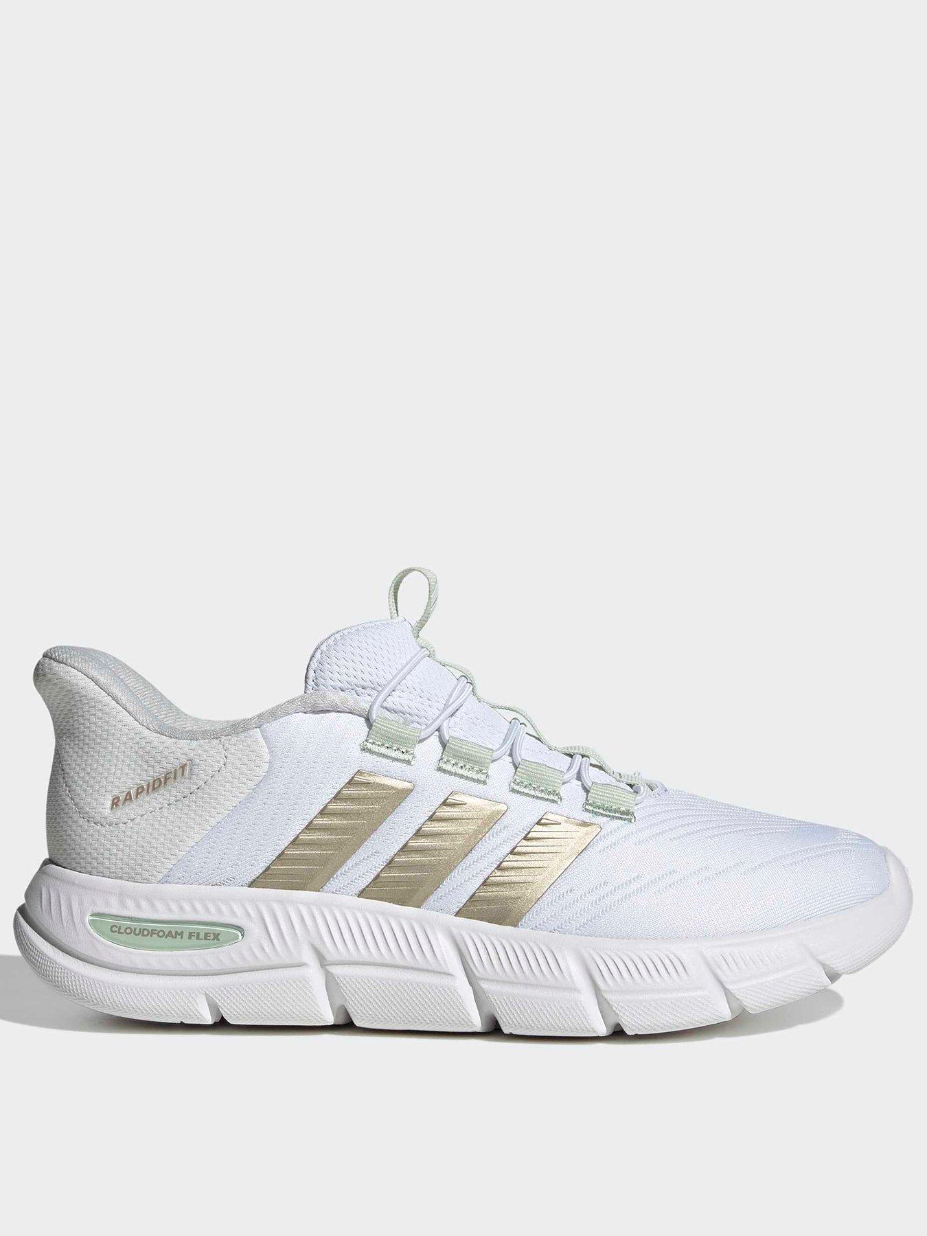 adidas Sportswear Women's Cloudfoam Flex Rapidfit Shoes - Cloud White / Cyber Metallic / Linen Green