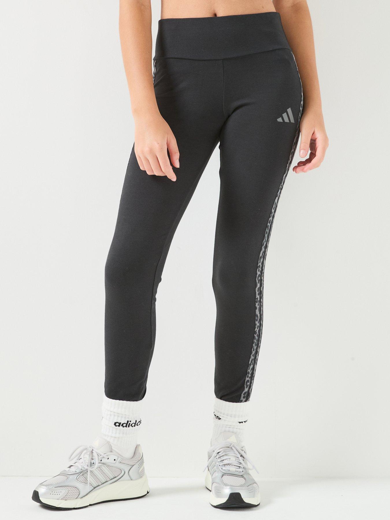 Adidas Sportswear Junior Girls 3 Stripe Leggings - Black