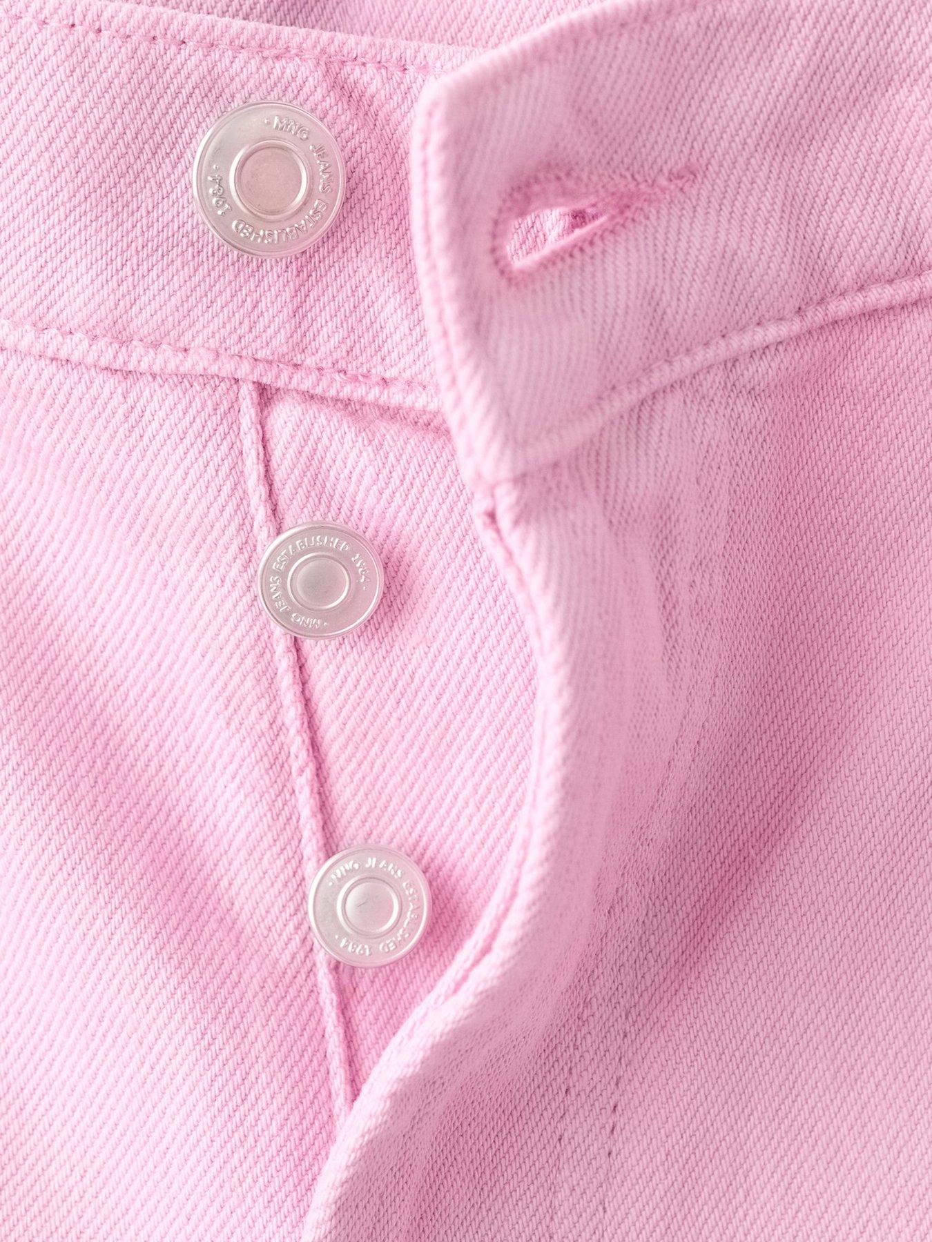 Image 4 of 6 of Mango Starring Hailey Bieber High-Waisted Mom-Fit Jeans - Lilac