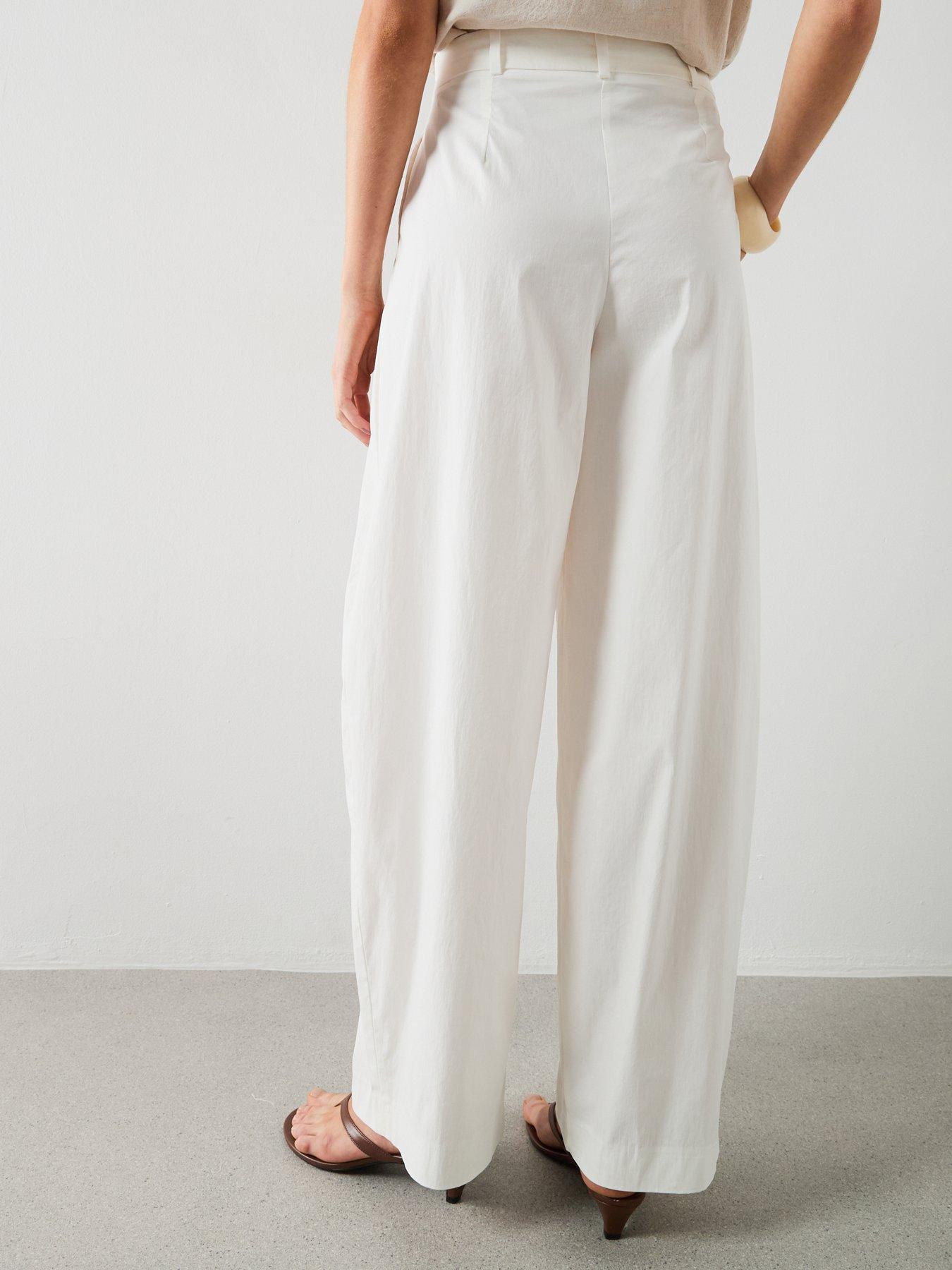 Image 2 of 6 of Mango Starring Hailey Bieber Straight Mid-Rise Trousers - White