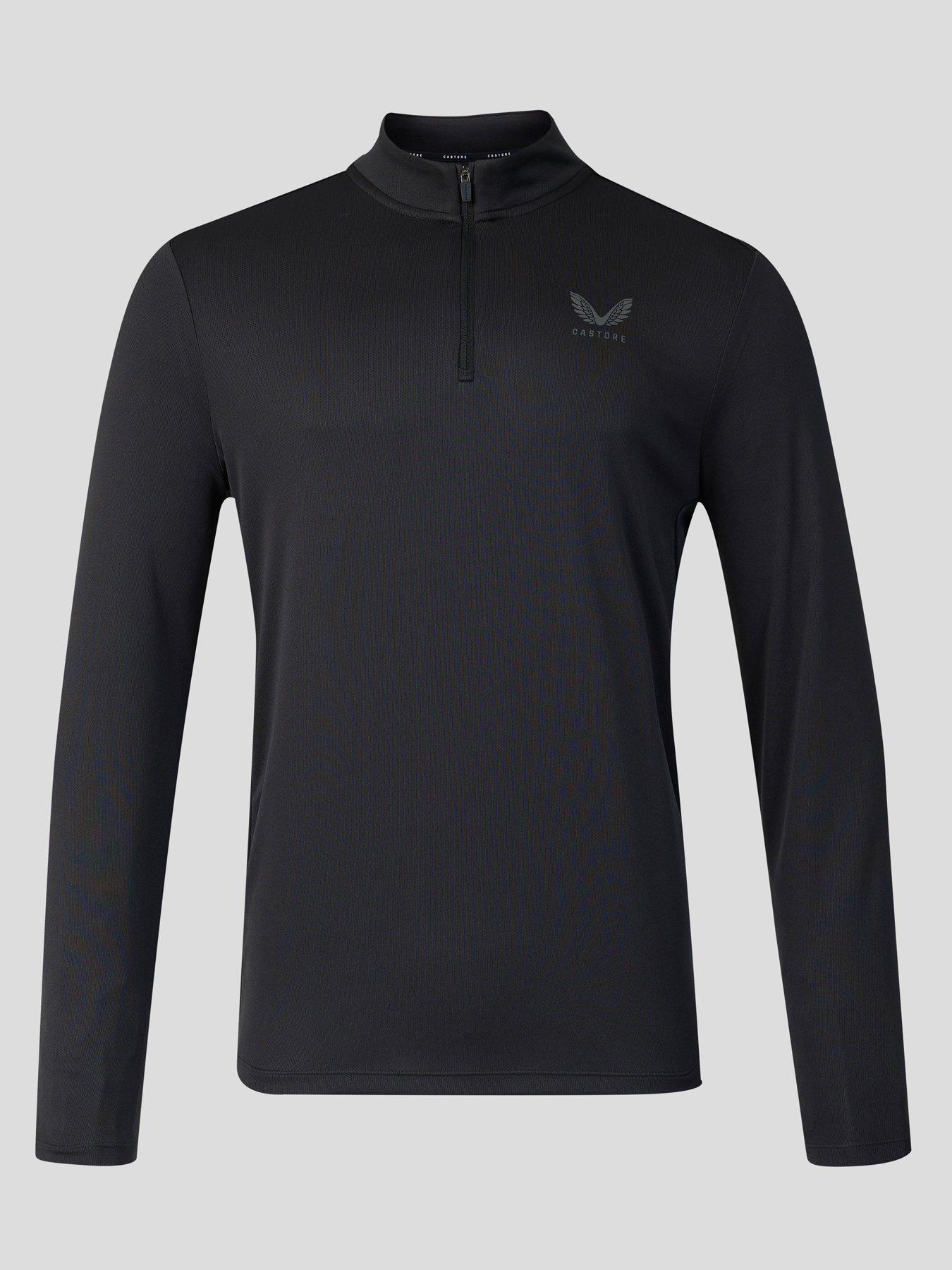 Castore Mens Training 1/4 Zip Long Sleeve Top - Black