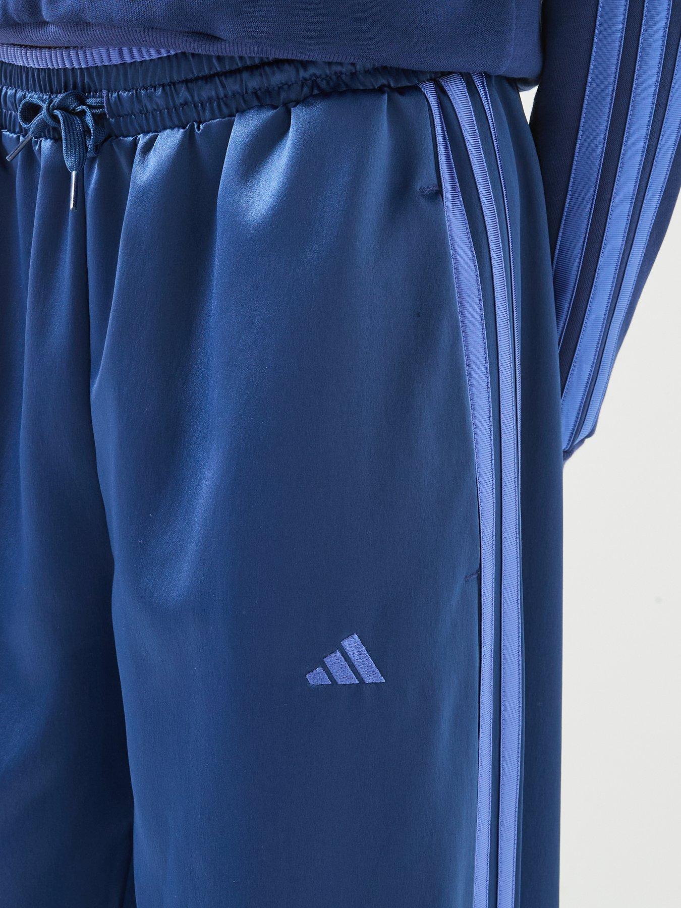 Image 4 of 6 of adidas Sportswear Junior Girls Satin Wide Leg Pant - Blue