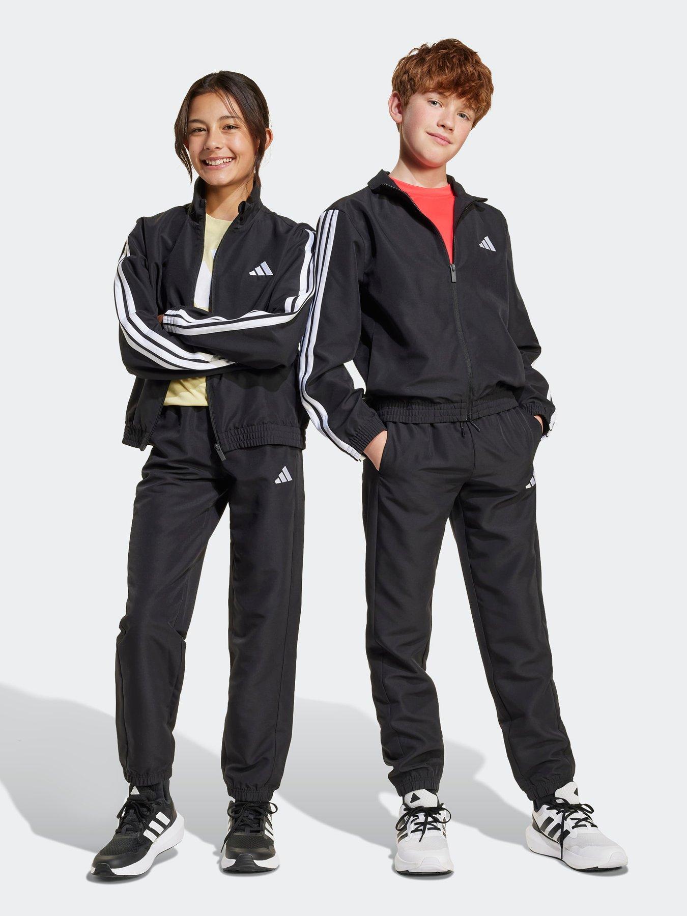 adidas Sportswear Junior 3 Stripe Woven Tracksuit - Black