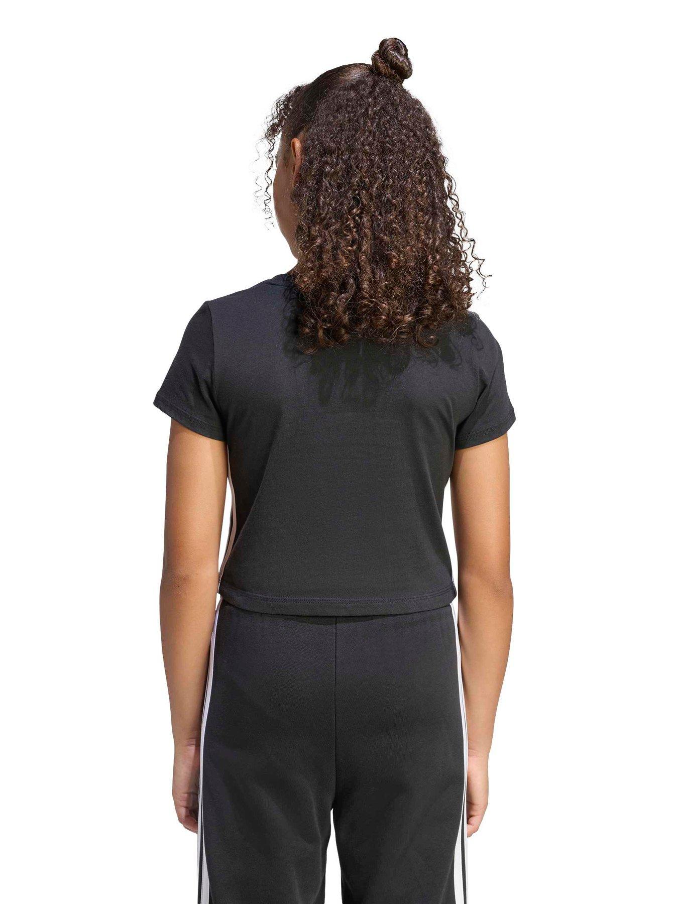 Image 2 of 5 of adidas Sportswear Junior 3 Stripe Baby Tee - Black