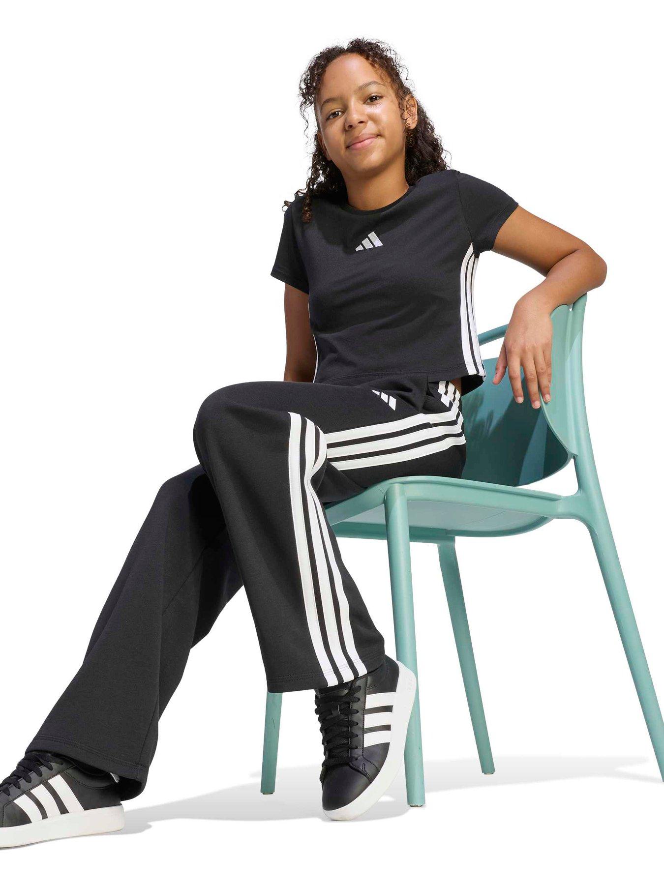 Image 3 of 5 of adidas Sportswear Junior 3 Stripe Baby Tee - Black