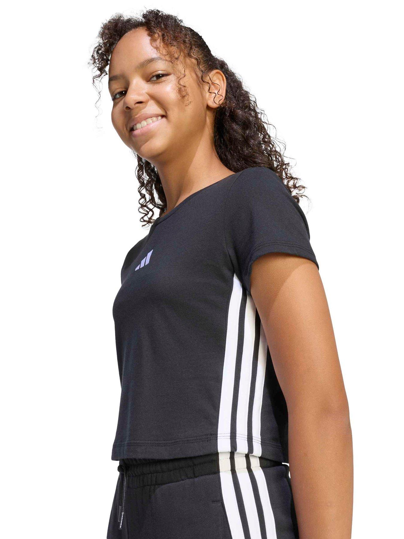 Image 5 of 5 of adidas Sportswear Junior 3 Stripe Baby Tee - Black