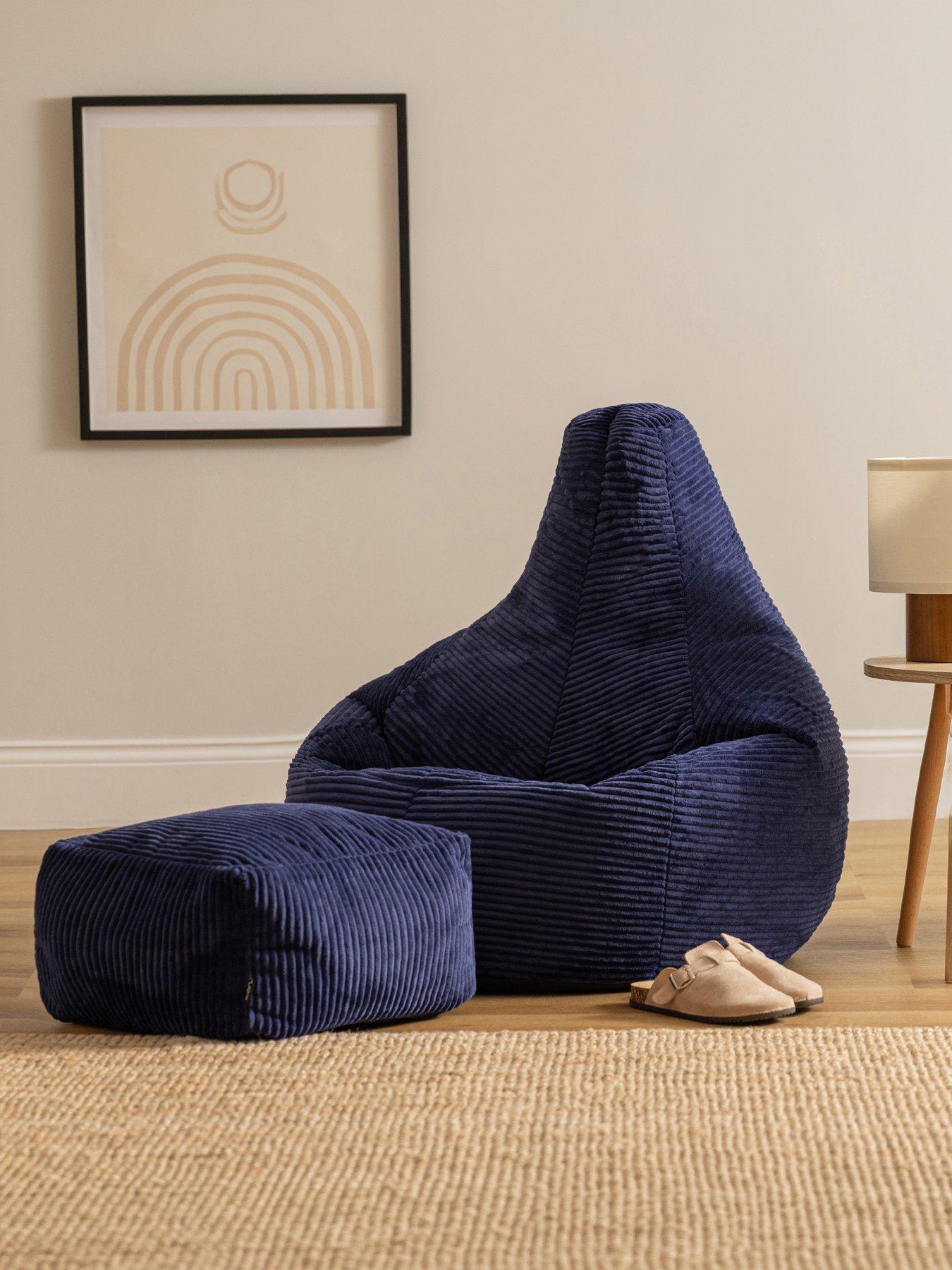 Icon Beanbags Dalton Cord Recliner Bean Bag and Pouffe