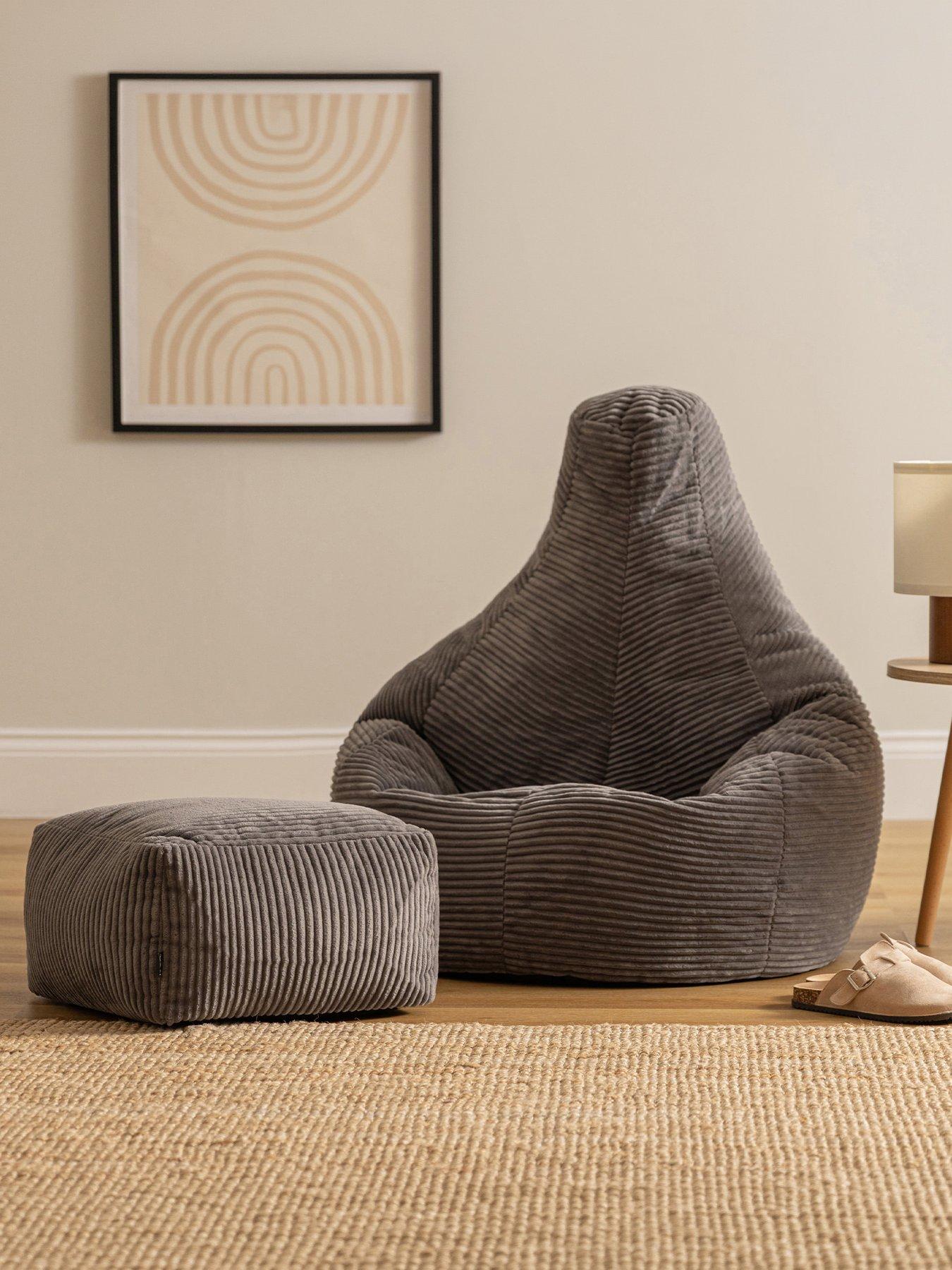 Image 1 of 6 of Icon Beanbags Dalton Cord Recliner Bean Bag and Pouffe