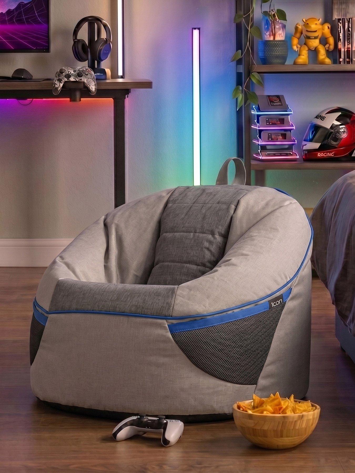 Image 1 of 7 of Icon Beanbags Alpha Kids Gaming Bean Bag- Blue