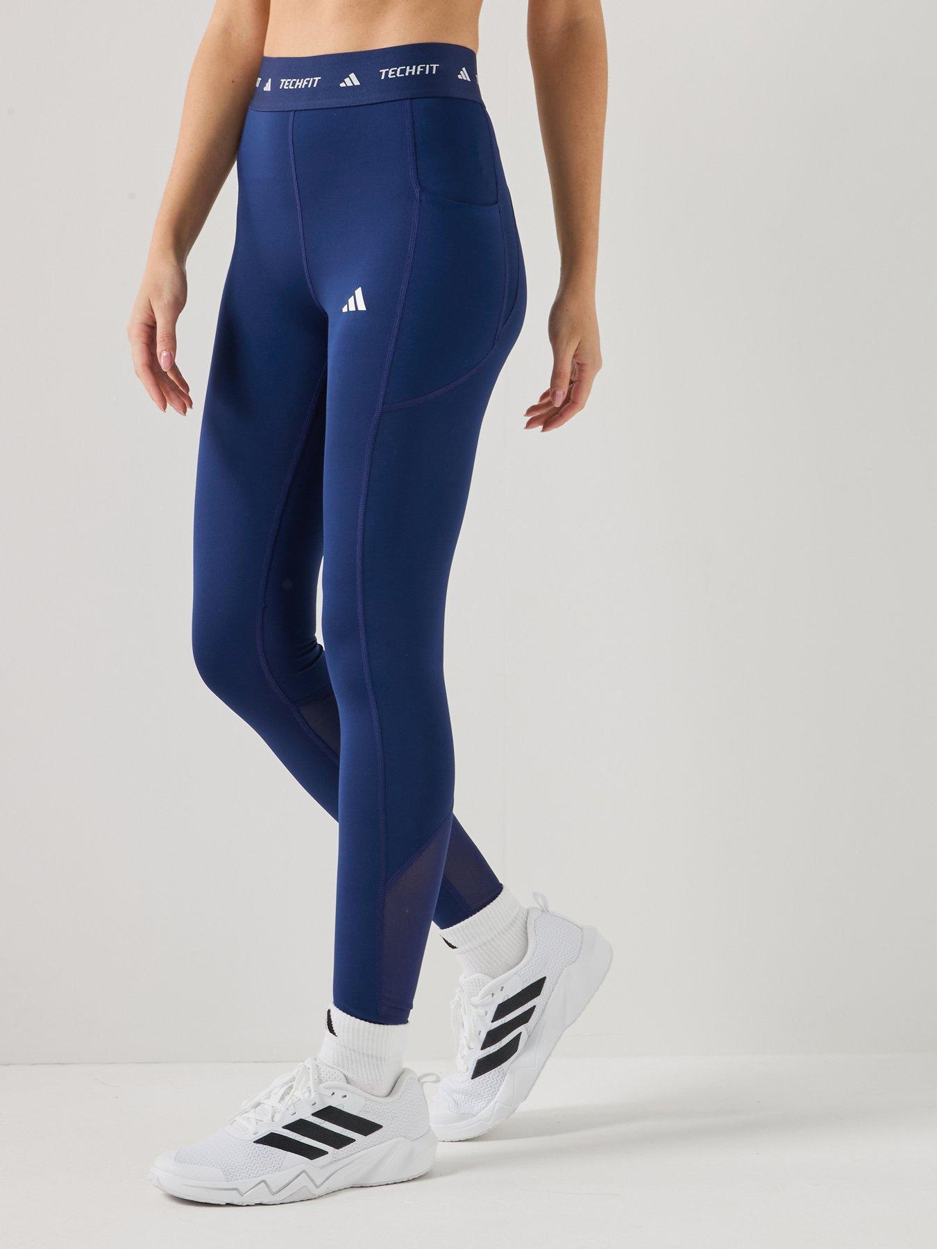Image 1 of 5 of adidas TECHFIT Stash Pocket Full-Length Leggings - Navy