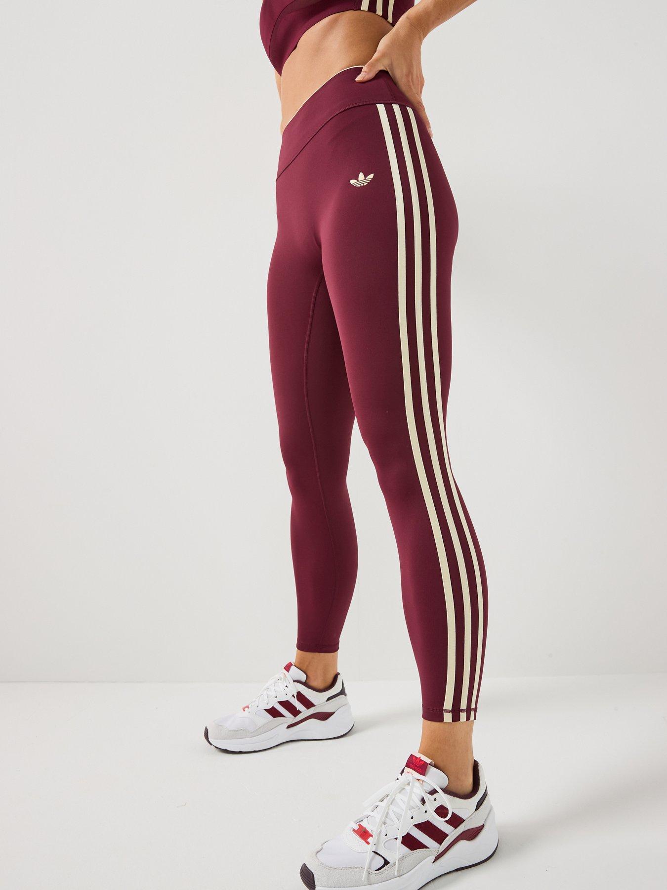 Image 1 of 6 of adidas Originals Womens Sports Training Tights- Burgundy