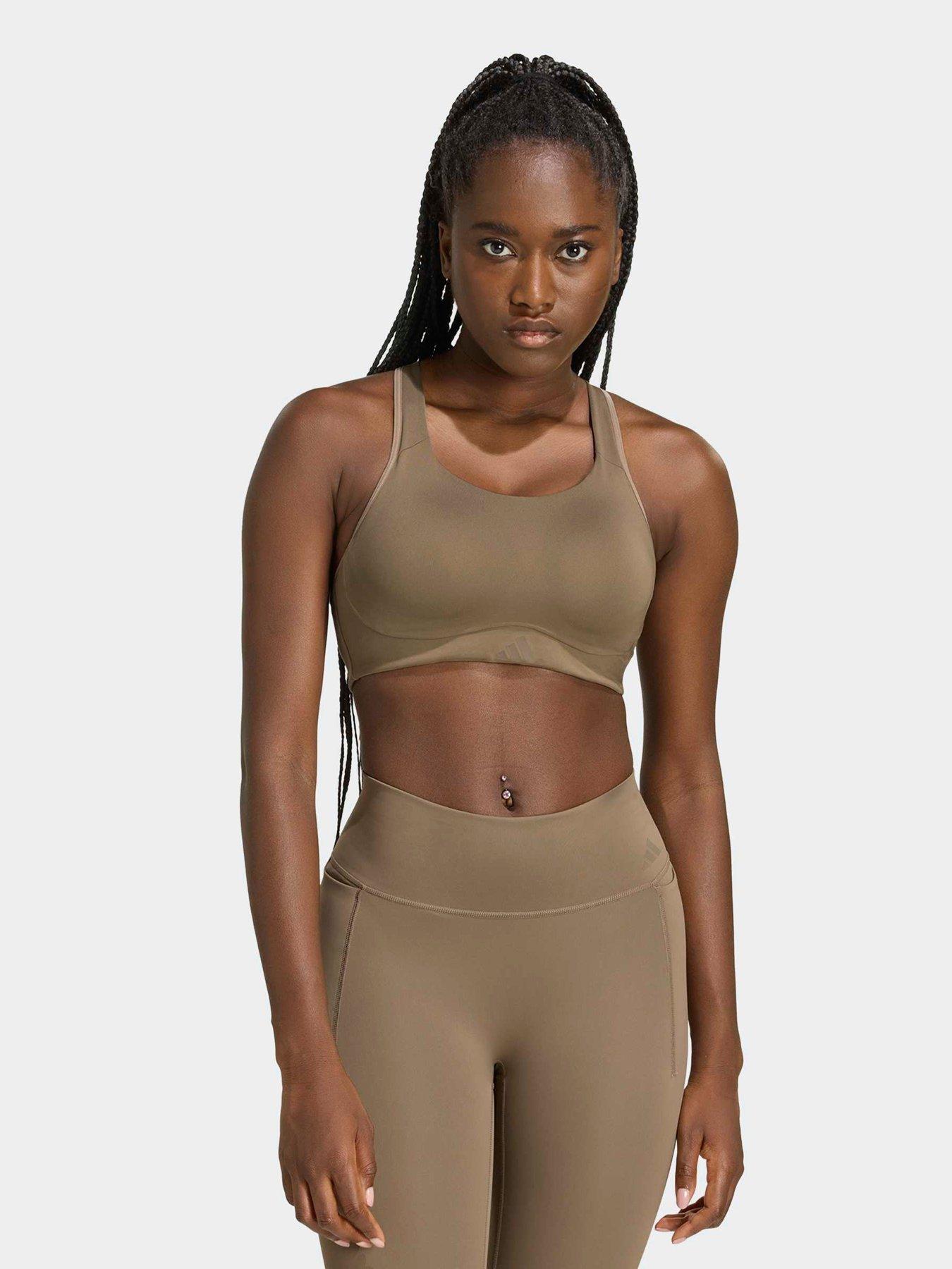 adidas Womens Training Optime Power High Support Sports Bra - Green