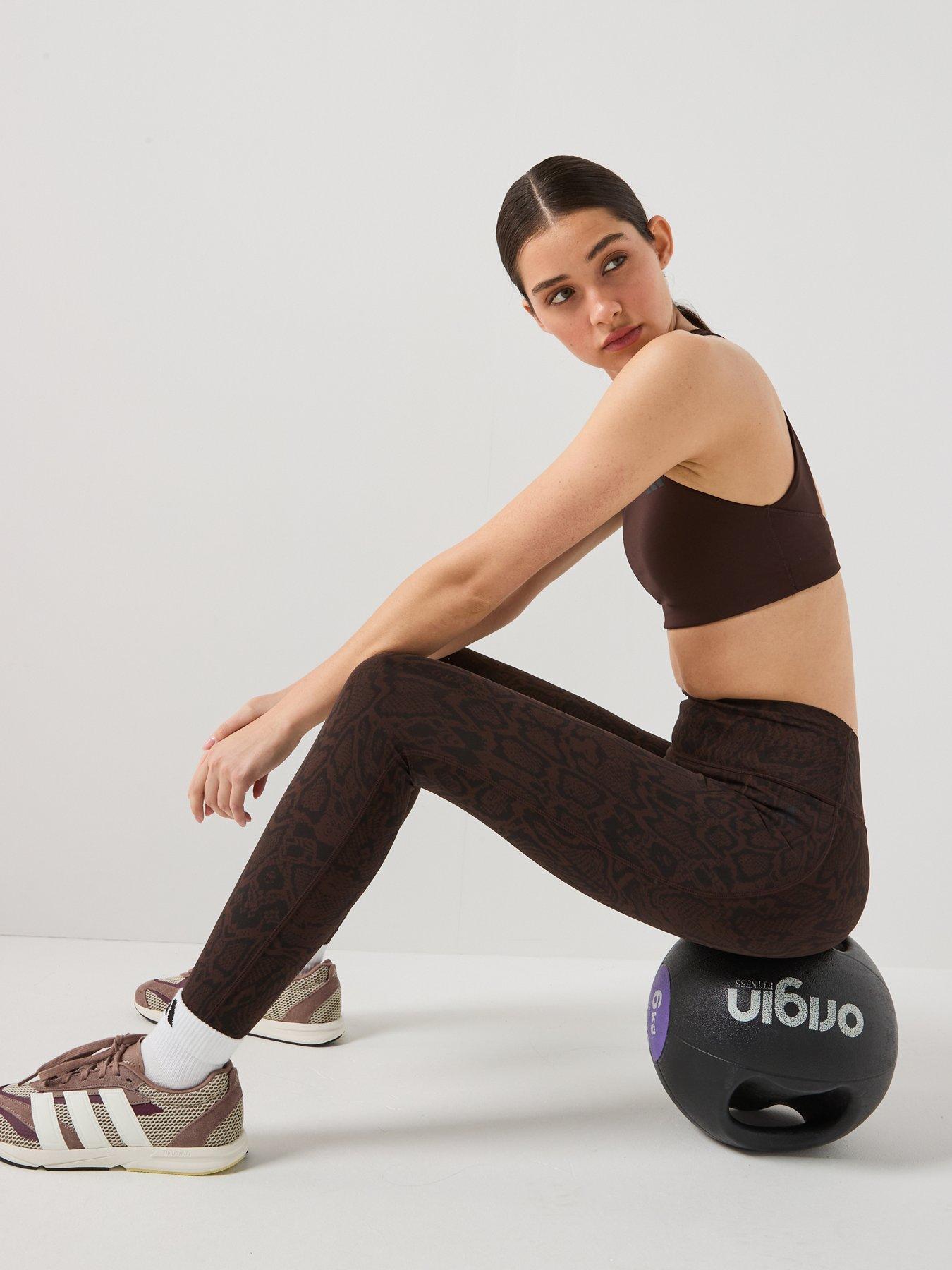 Image 4 of 6 of adidas Womens Training Power Tights - Brown