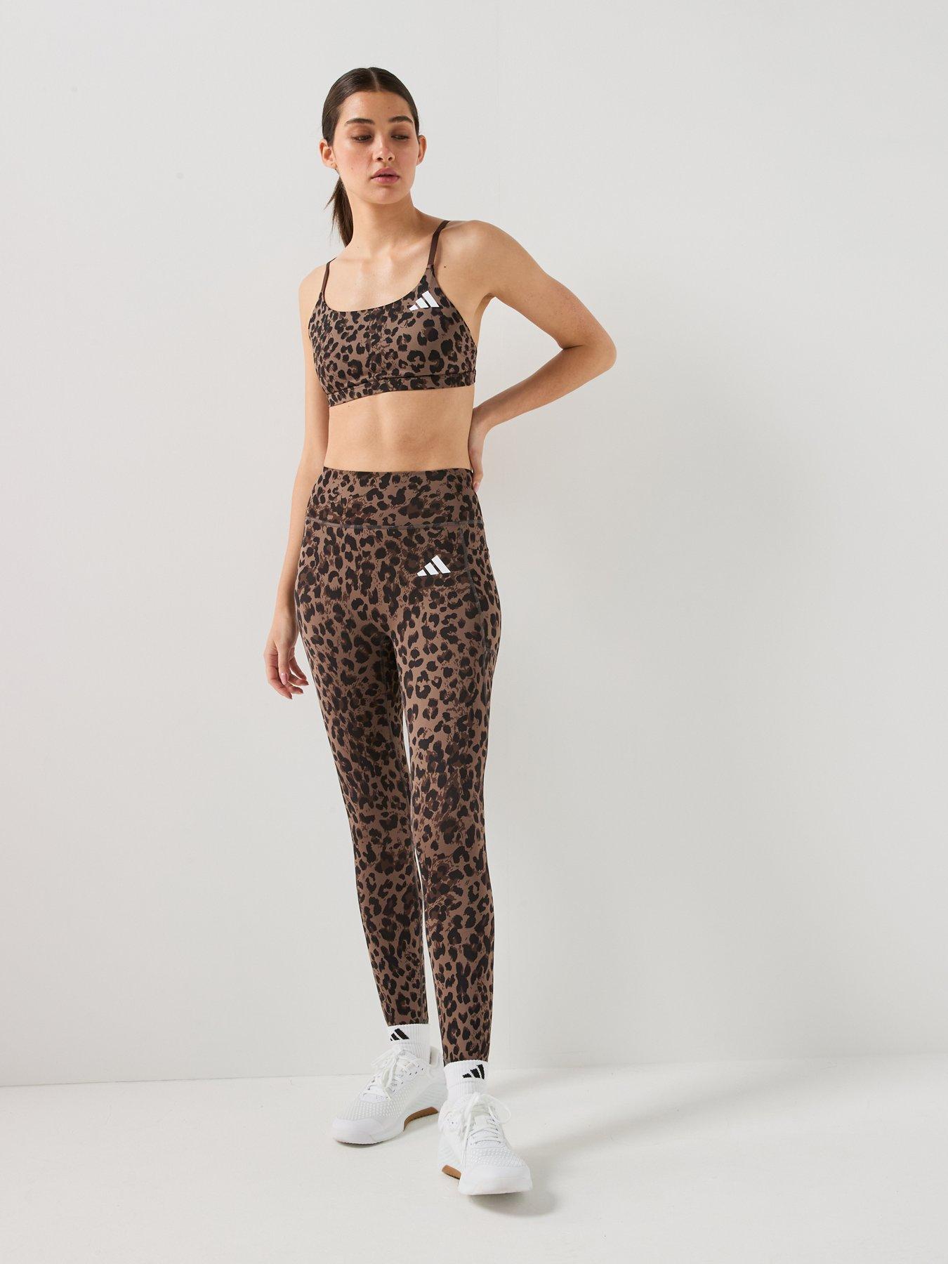 Image 3 of 6 of adidas Womens Training Workout Essentials Plus Light Support Sports Bra - Brown