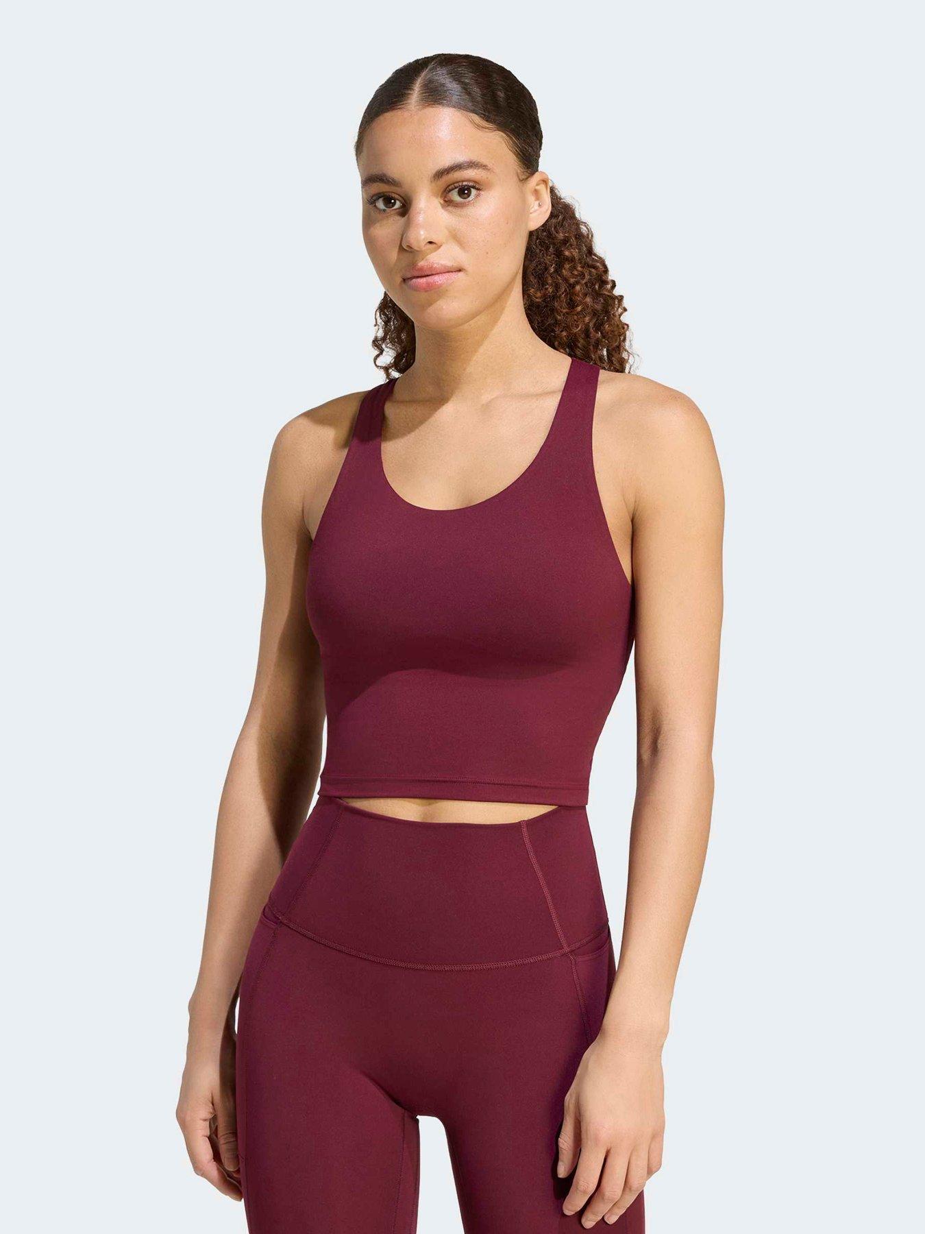 Image 1 of 5 of adidas Womens Training Motion Medium Support Sports Bra - Red