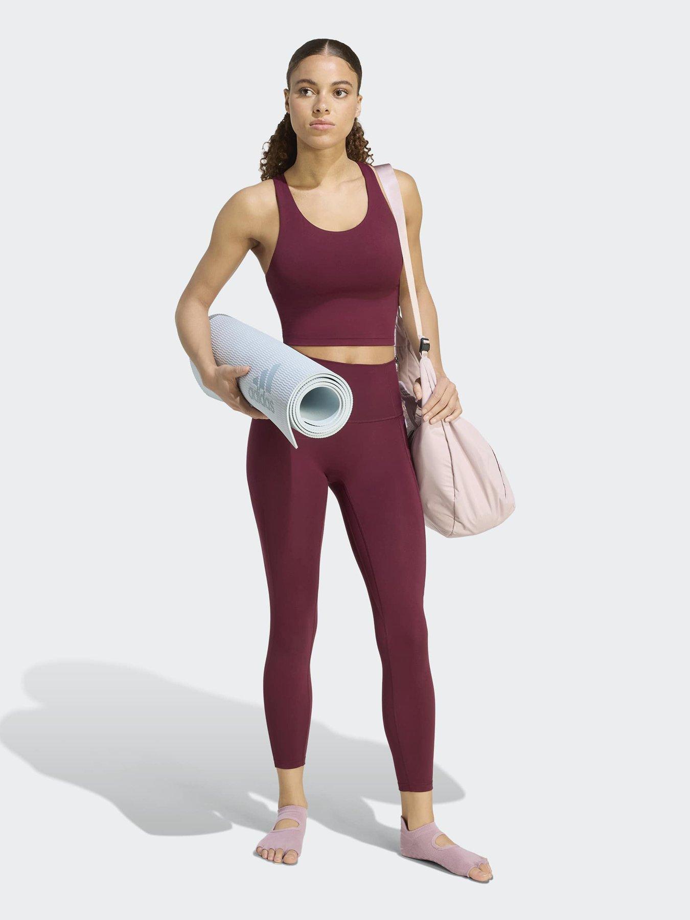Image 4 of 5 of adidas Womens Training Motion Medium Support Sports Bra - Red