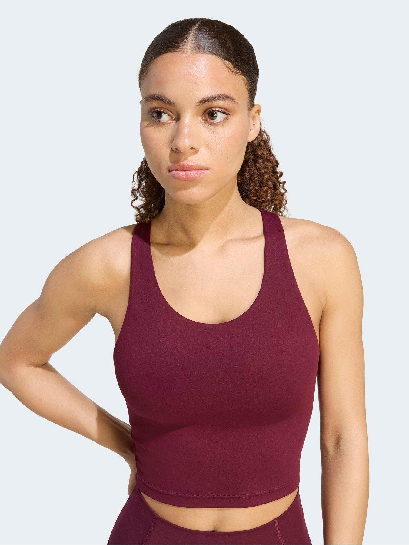 Image 5 of 5 of adidas Womens Training Motion Medium Support Sports Bra - Red