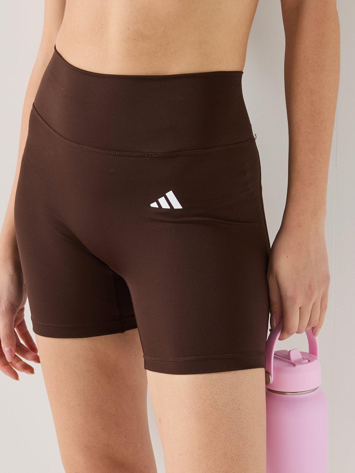 Image 5 of 6 of adidas Womens Training Optime Workout Essentials Shorts - Brown